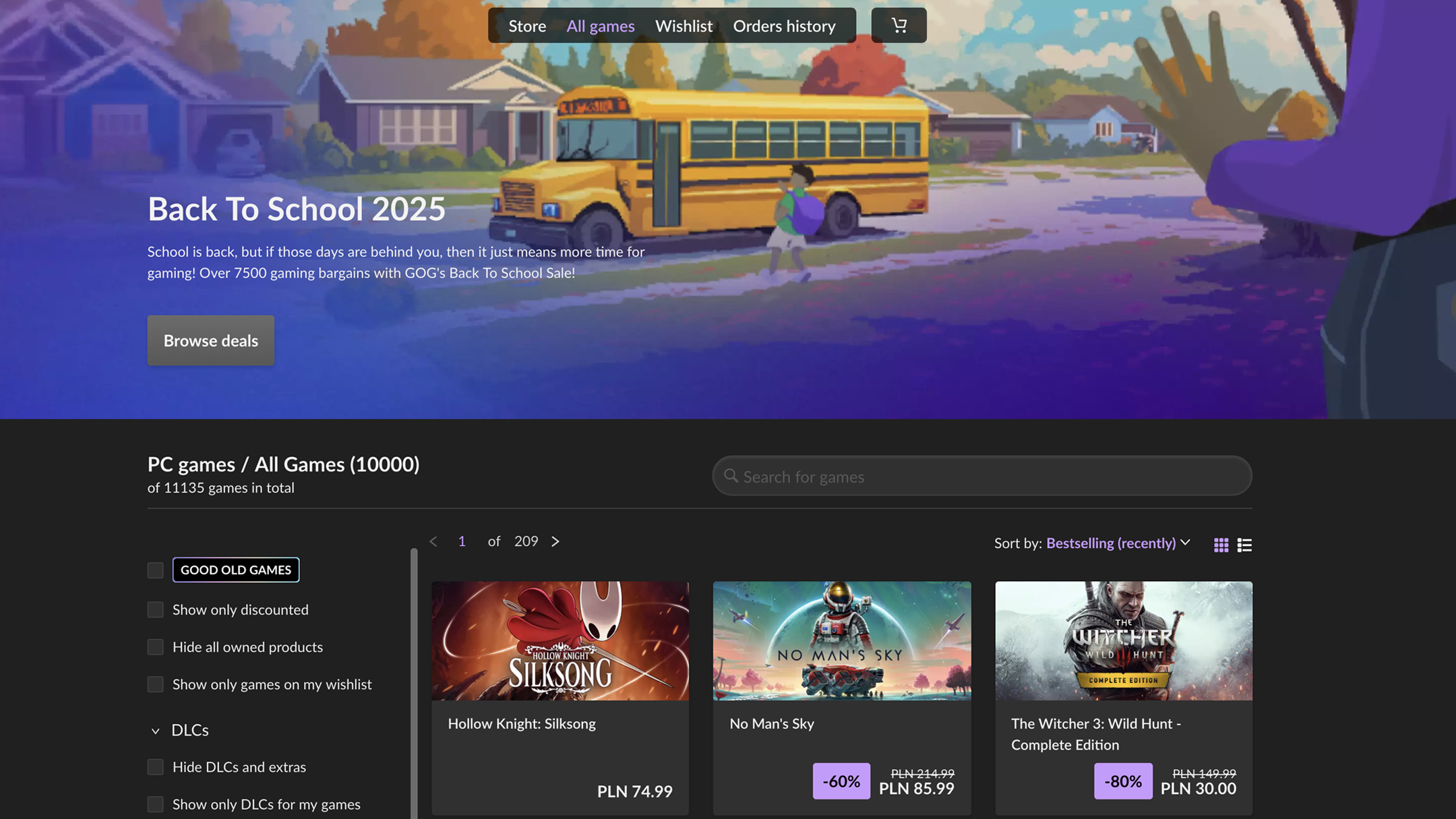 Captura de pantalla de GOG GALAXY