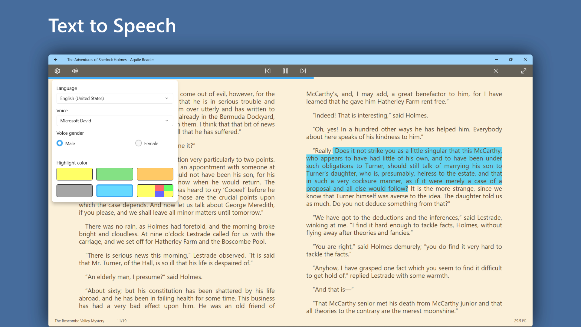 Aquile Reader - Epub Pdf - Modern ebook reader Screenshot