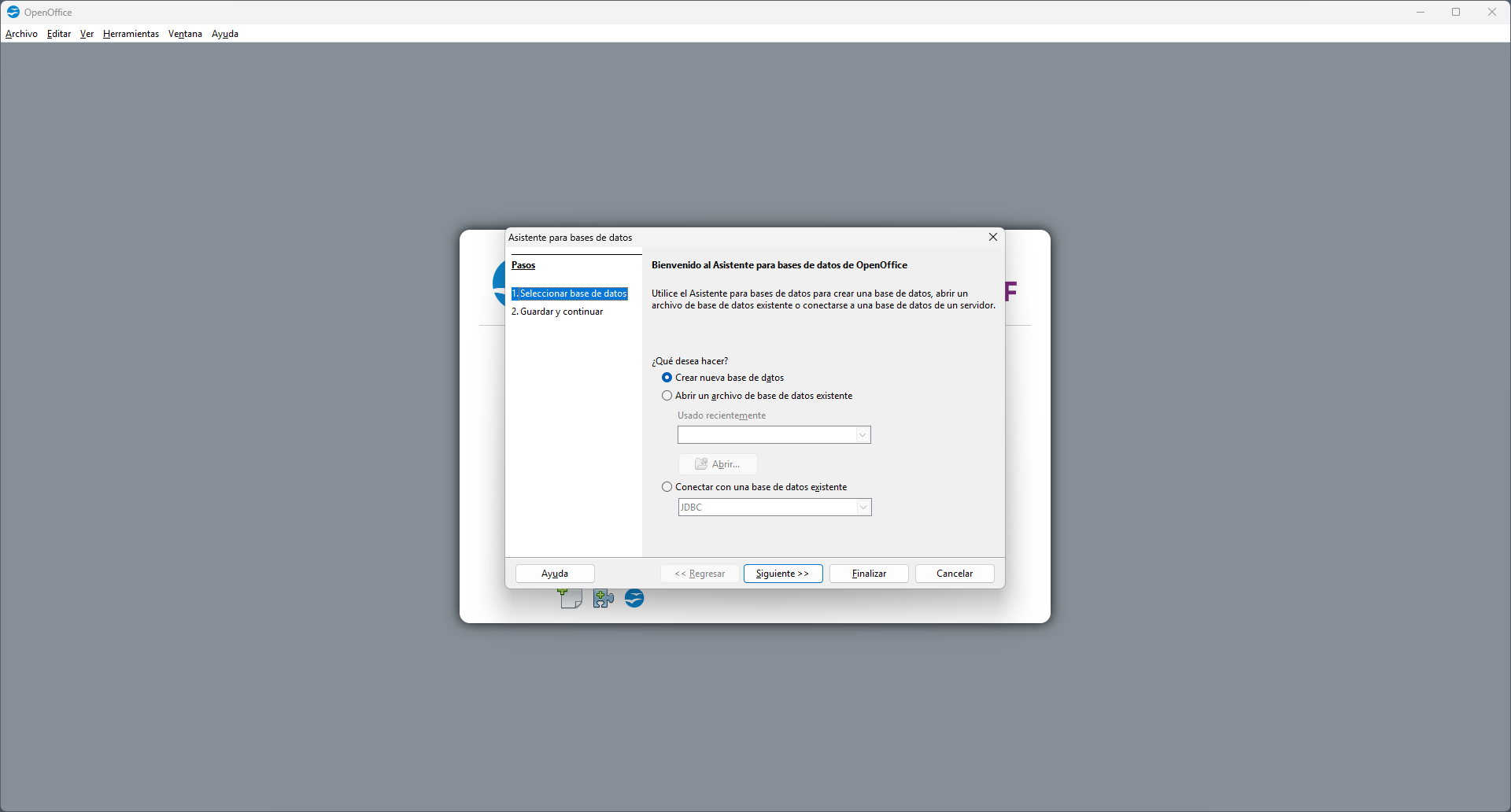 Captura de pantalla de Apache OpenOffice