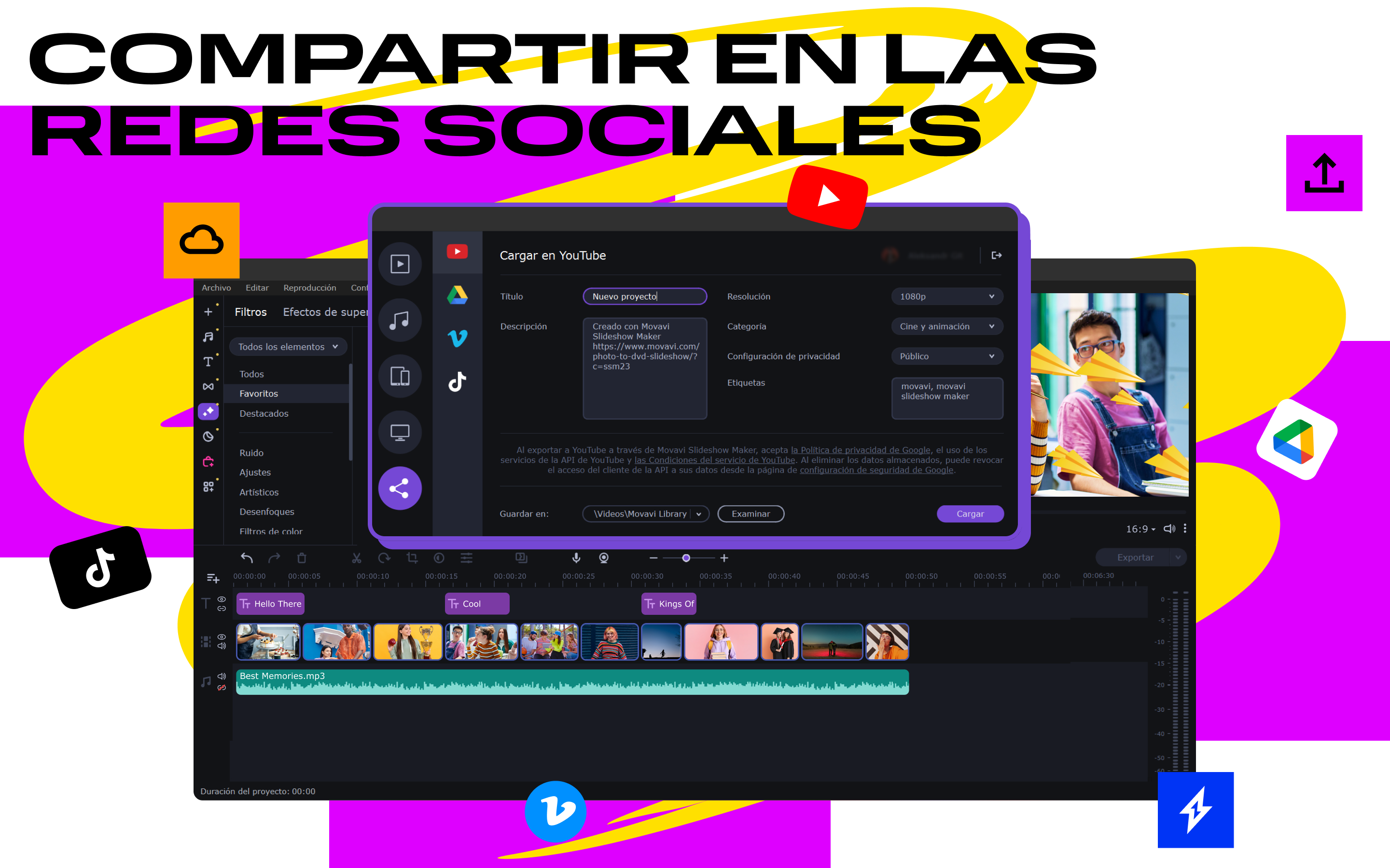 Captura de pantalla de Movavi Slideshow Maker