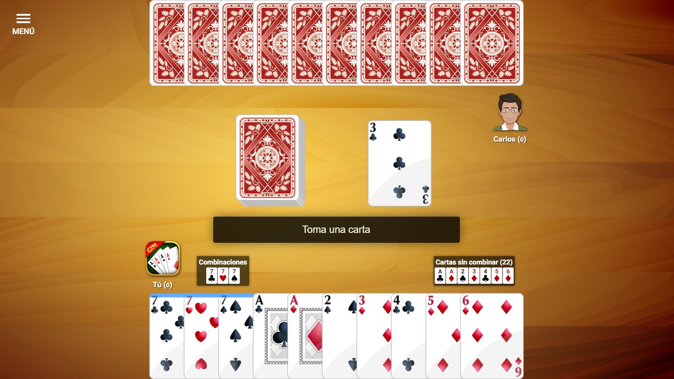Captura de pantalla de Gin Rummy en Español
