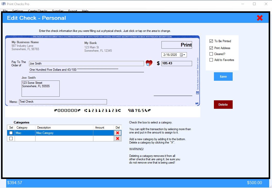 Print Checks Pro screenshot