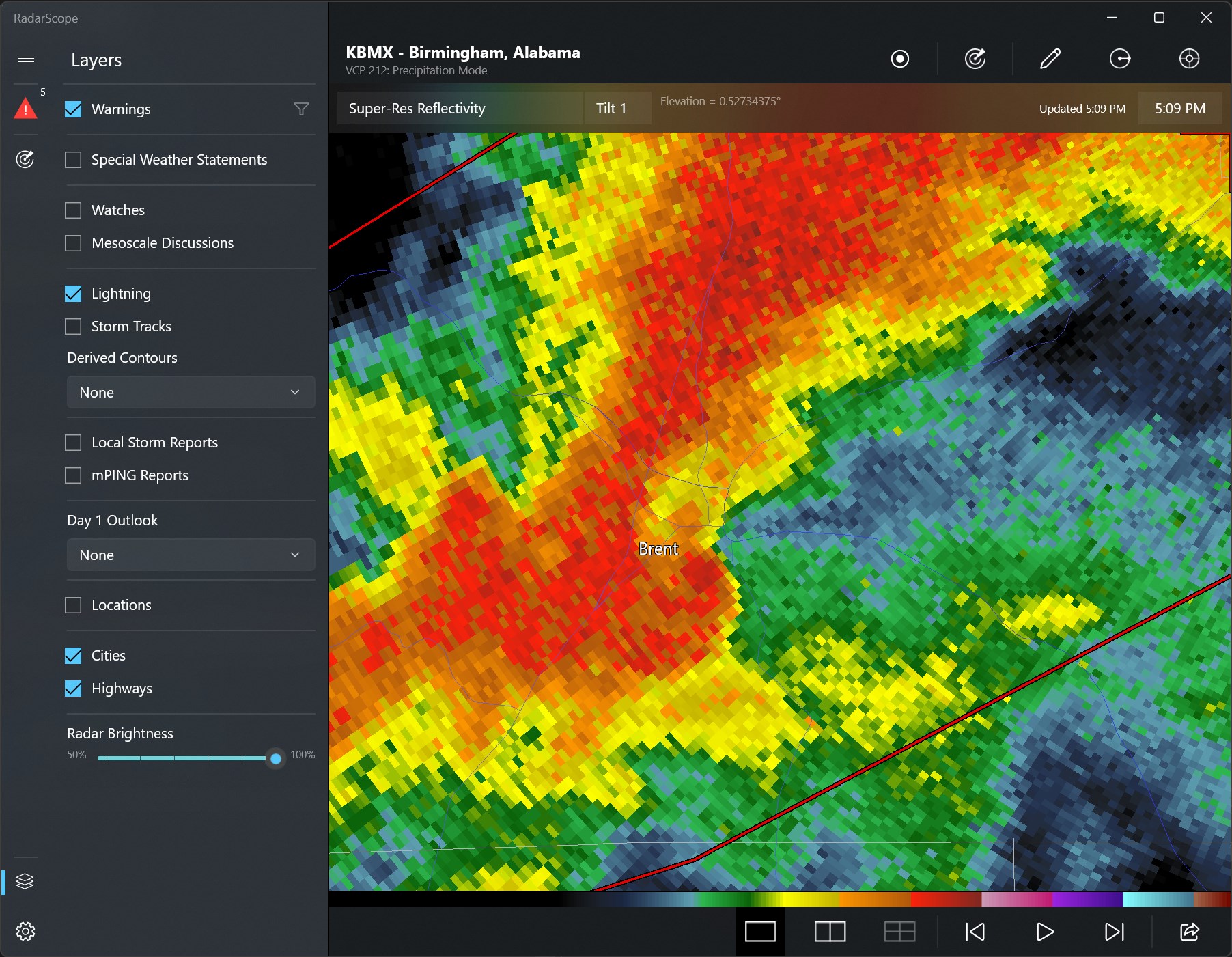 RadarScope screenshot