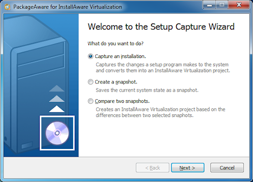Captura de pantalla de InstallAware Virtualization