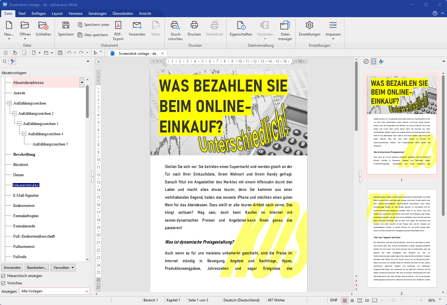 Ashampoo Office 9 Screenshot