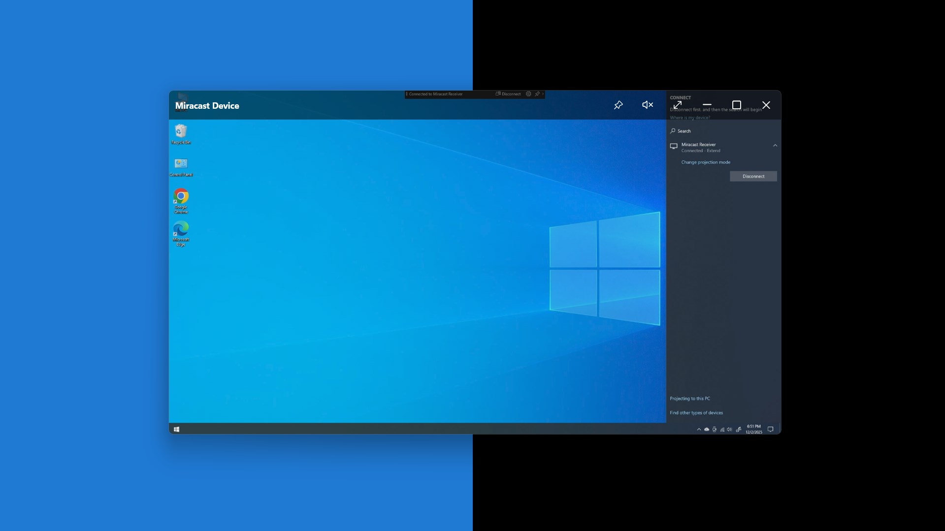 Captura de pantalla de Miracast Receiver