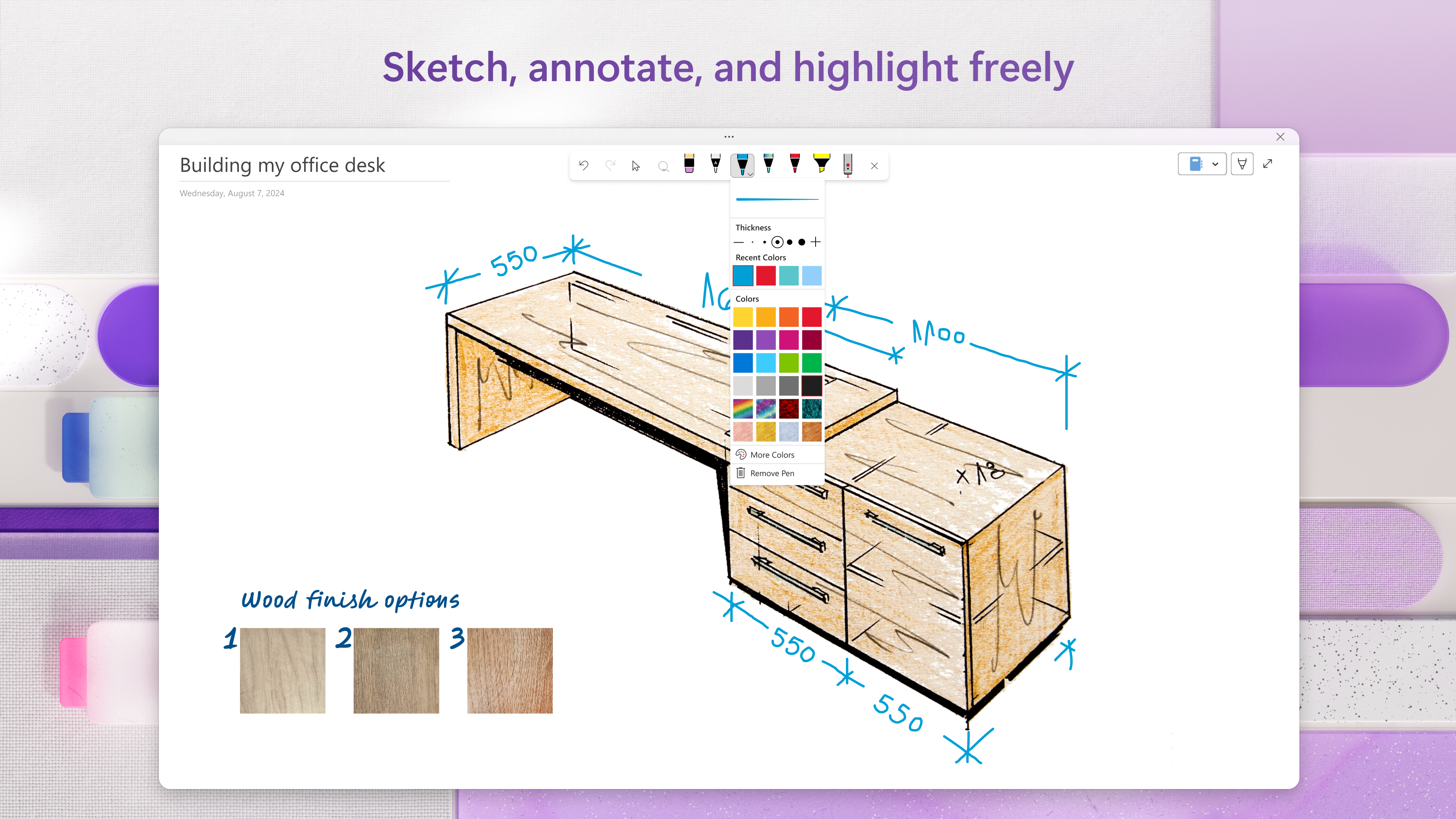 Captura de pantalla de OneNote