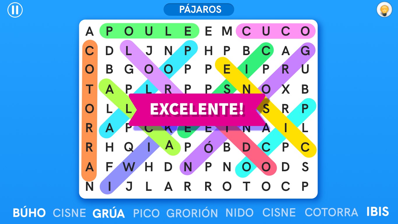 Captura de pantalla de Sopa de Letras: Español