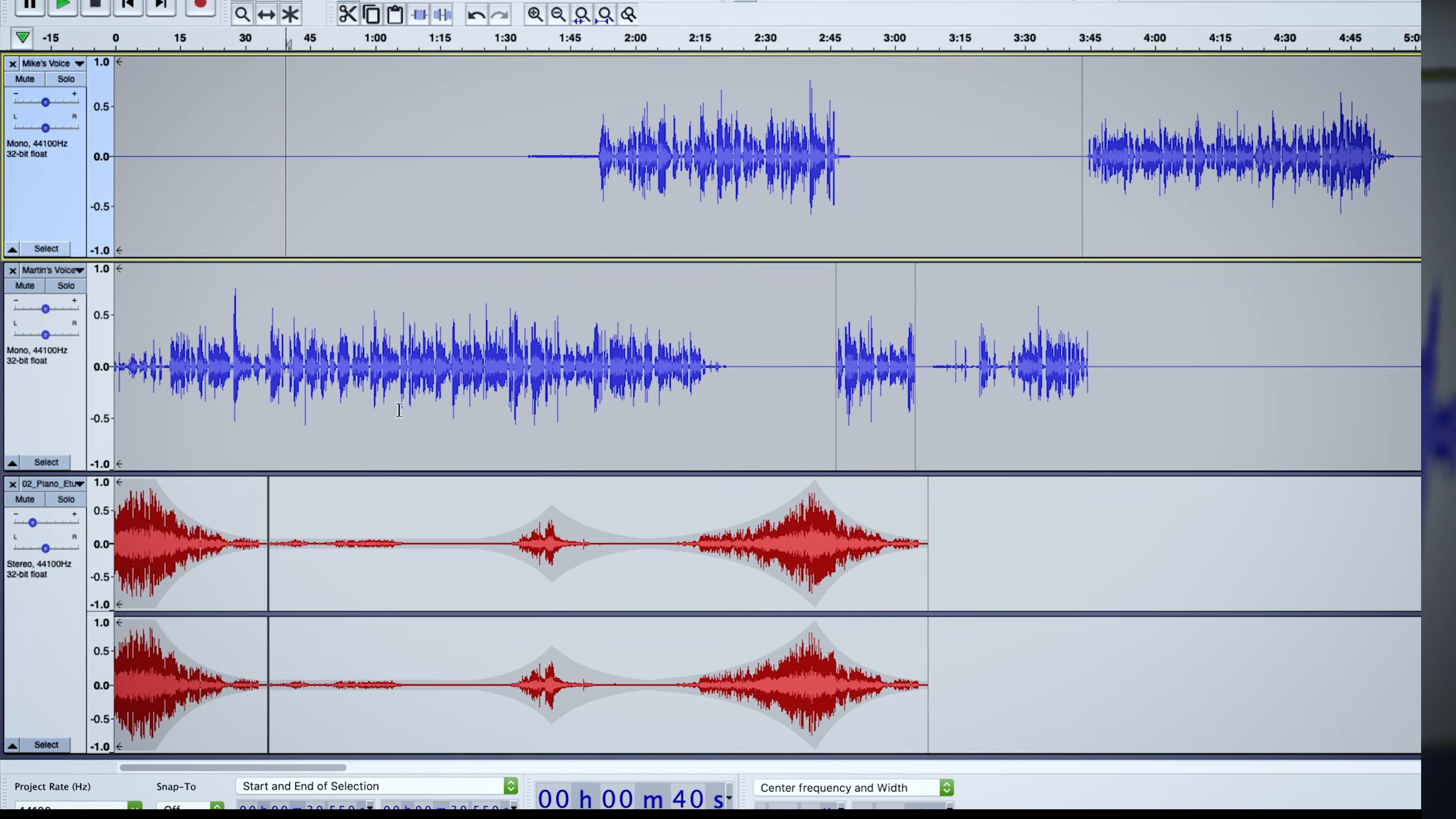Captura de pantalla de Audacity