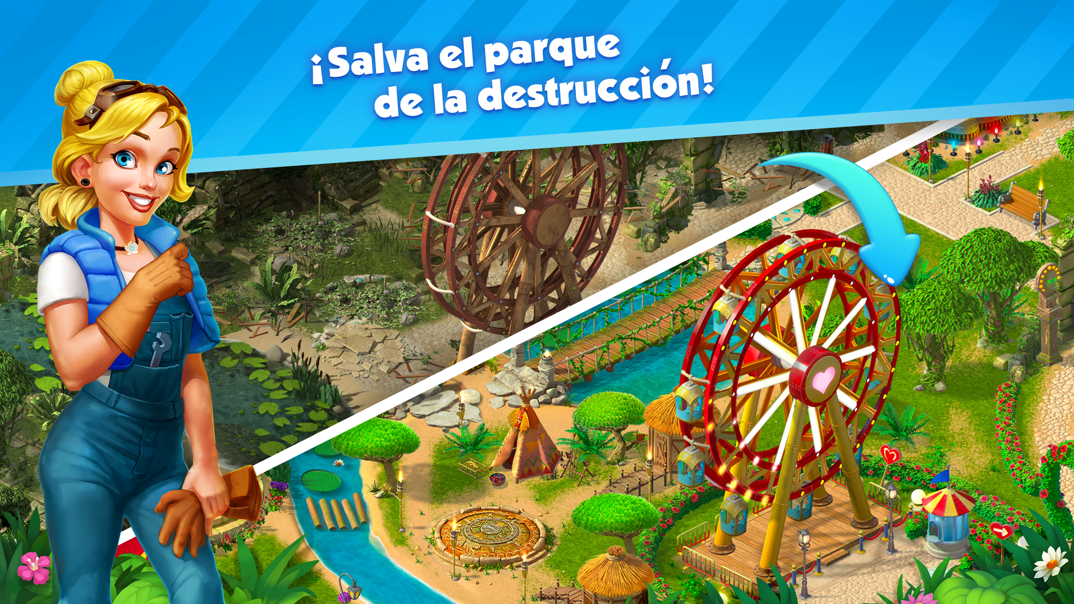 Captura de pantalla de Park Town: Juego de unir 3 (Match 3 en español)