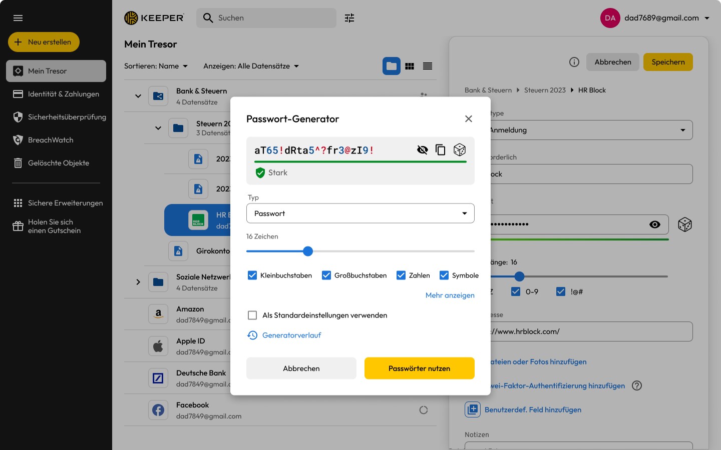 Keeper® Passwortmanager Screenshot