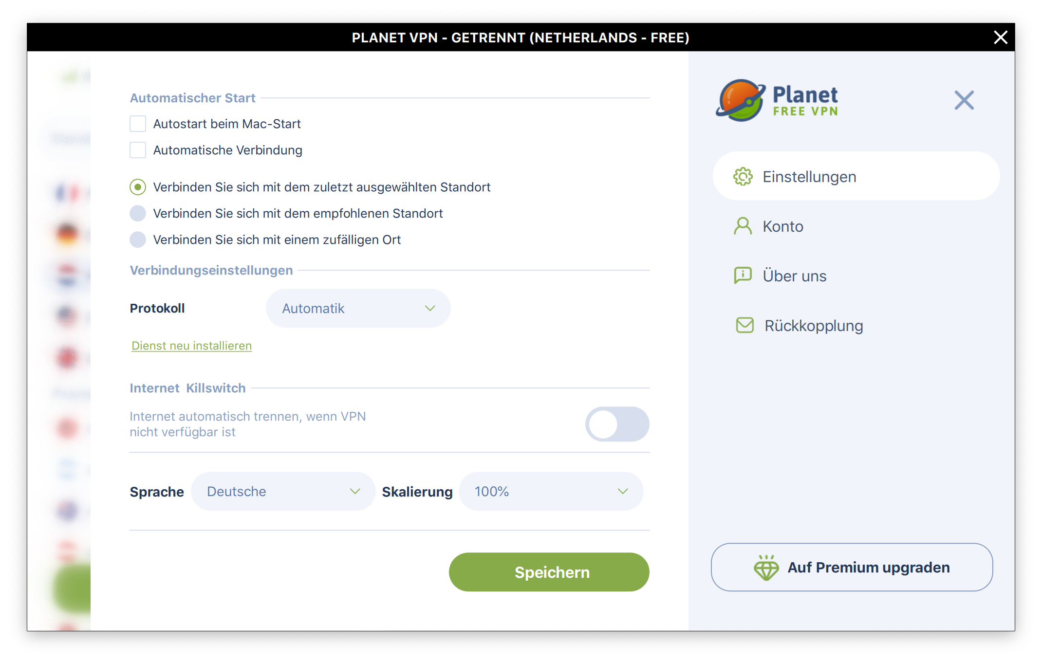 Unbegrenztes VPN - Planet VPN Screenshot