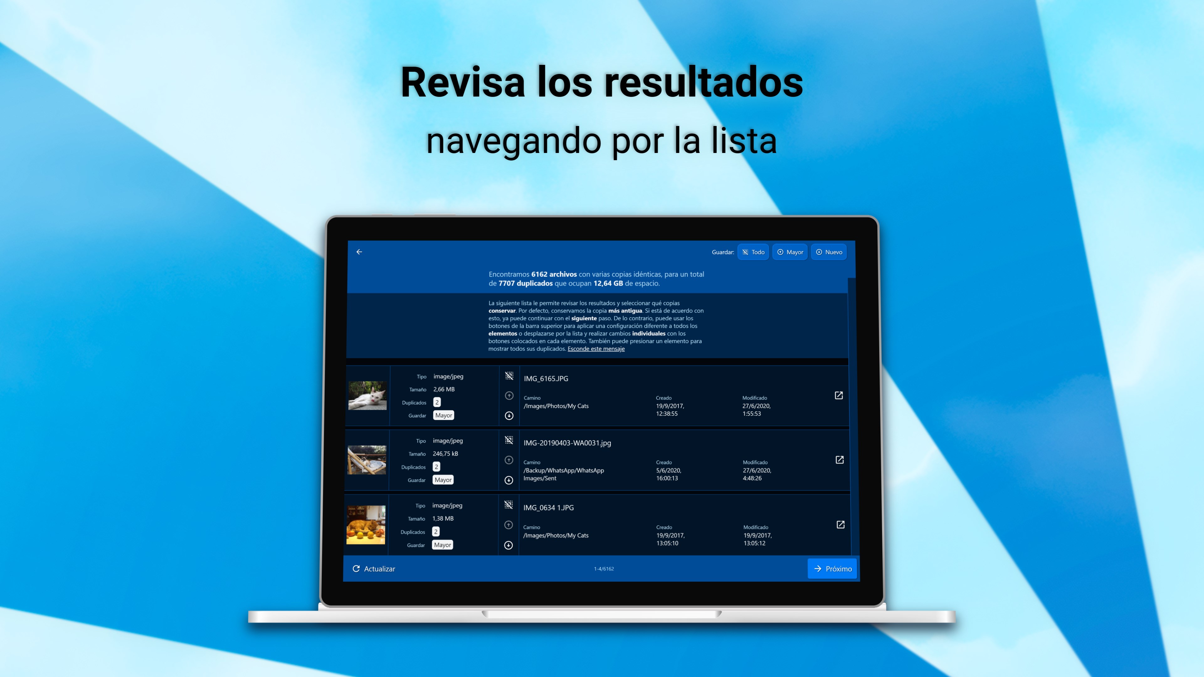 Captura de pantalla de DeDuplicate - Limpia tu nube