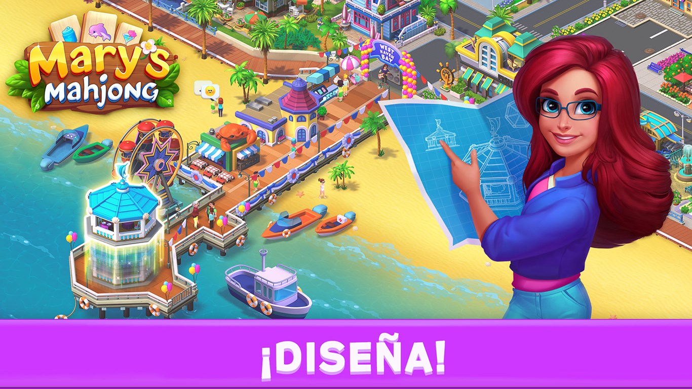 Captura de pantalla de Mary's Mahjong: Reconstruir casas en la ciudad