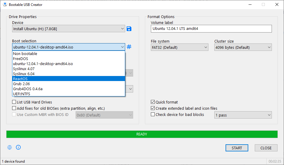 Captura de pantalla de Bootable USB Creator