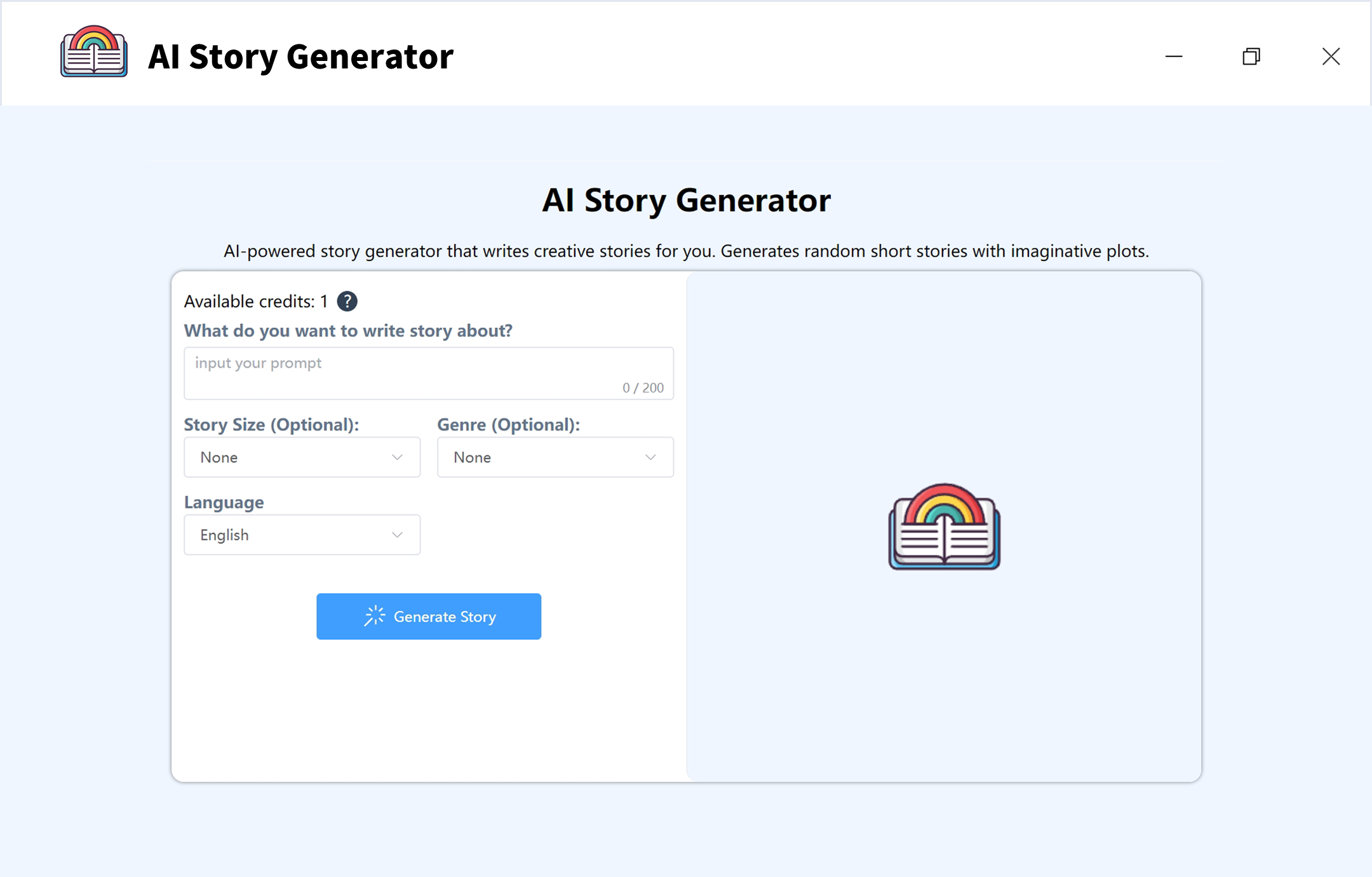 KI-Geschichtengenerator Screenshot