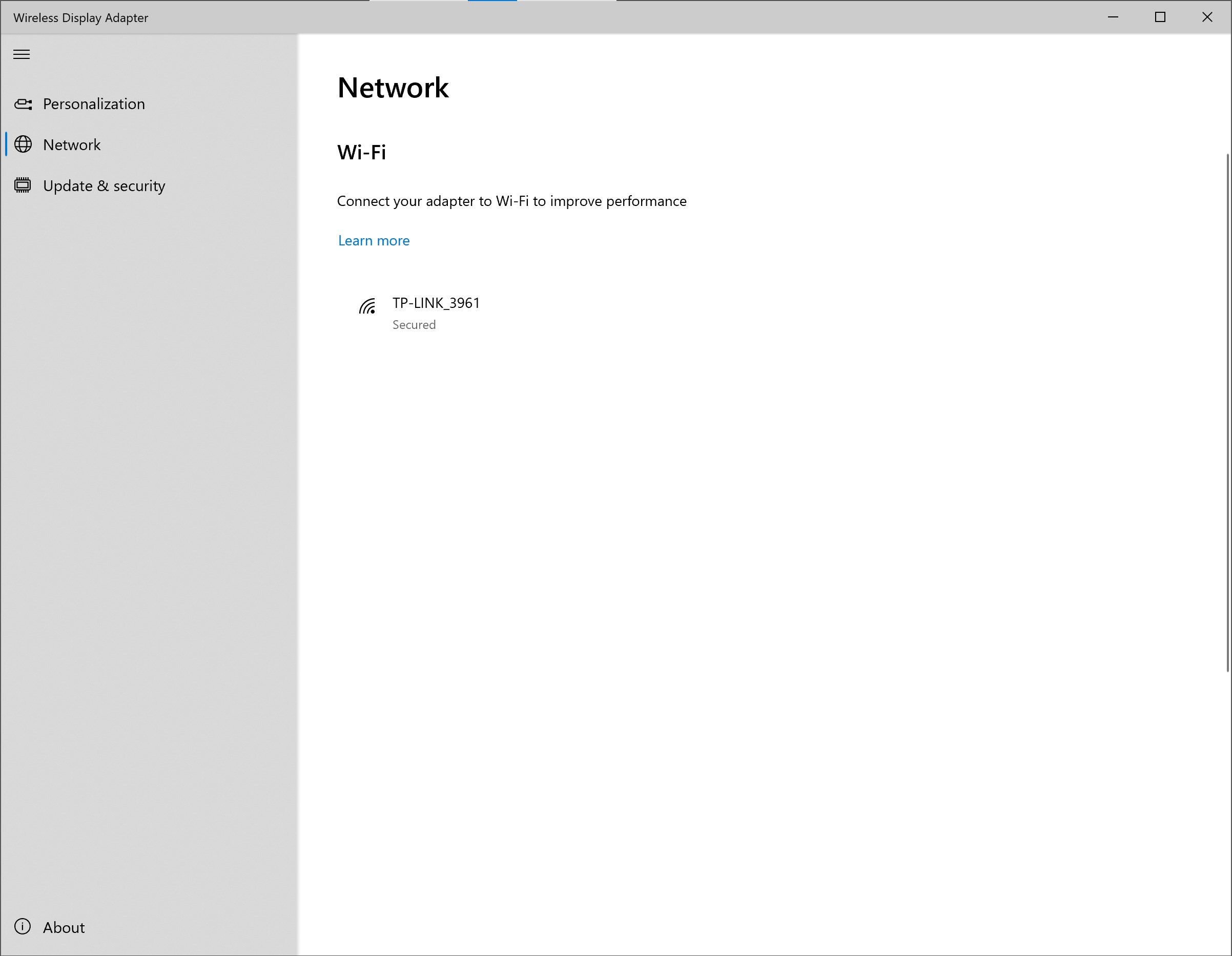 Microsoft Wireless Display Adapter screenshot