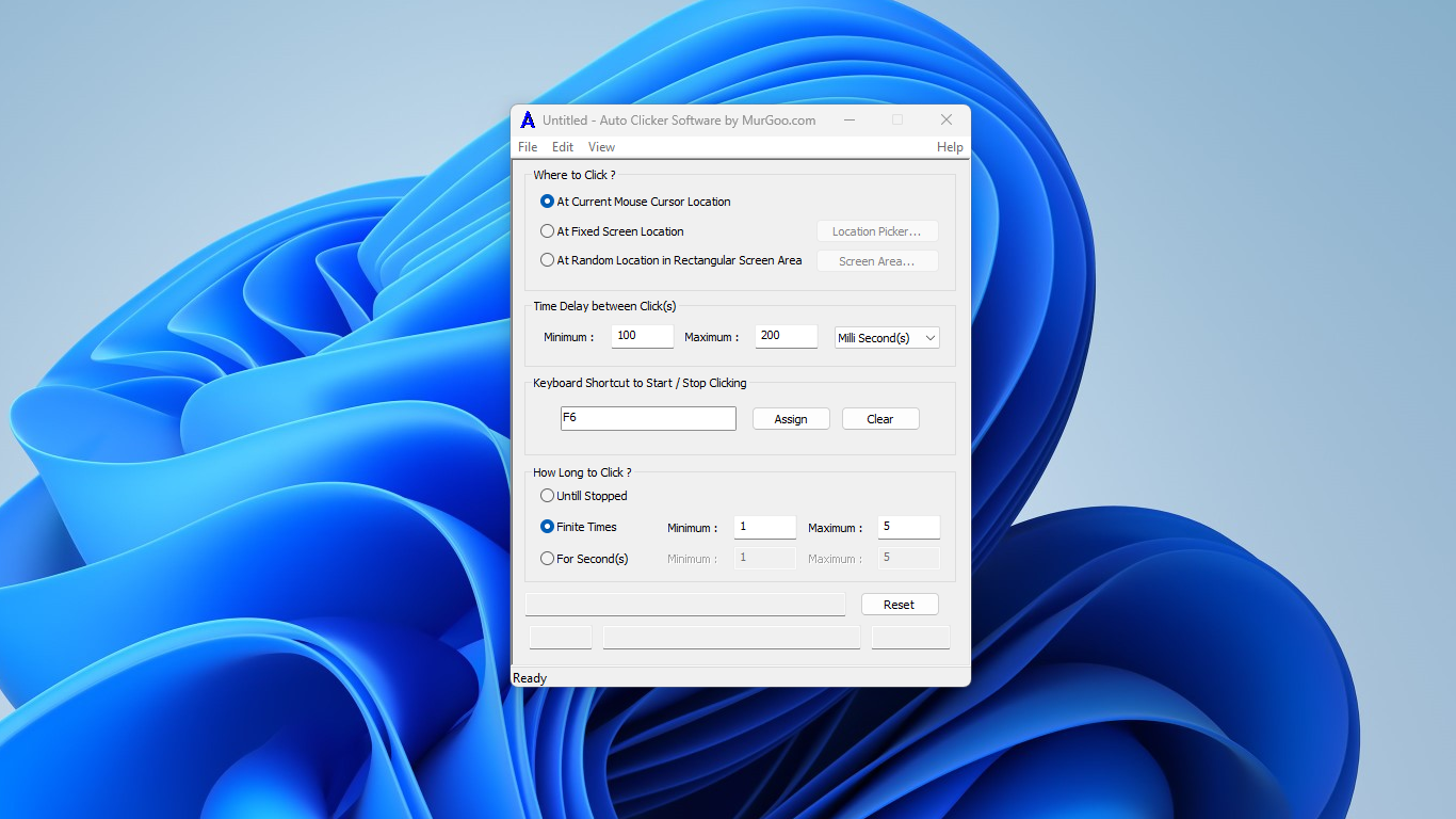 Auto Clicker Software Screenshot