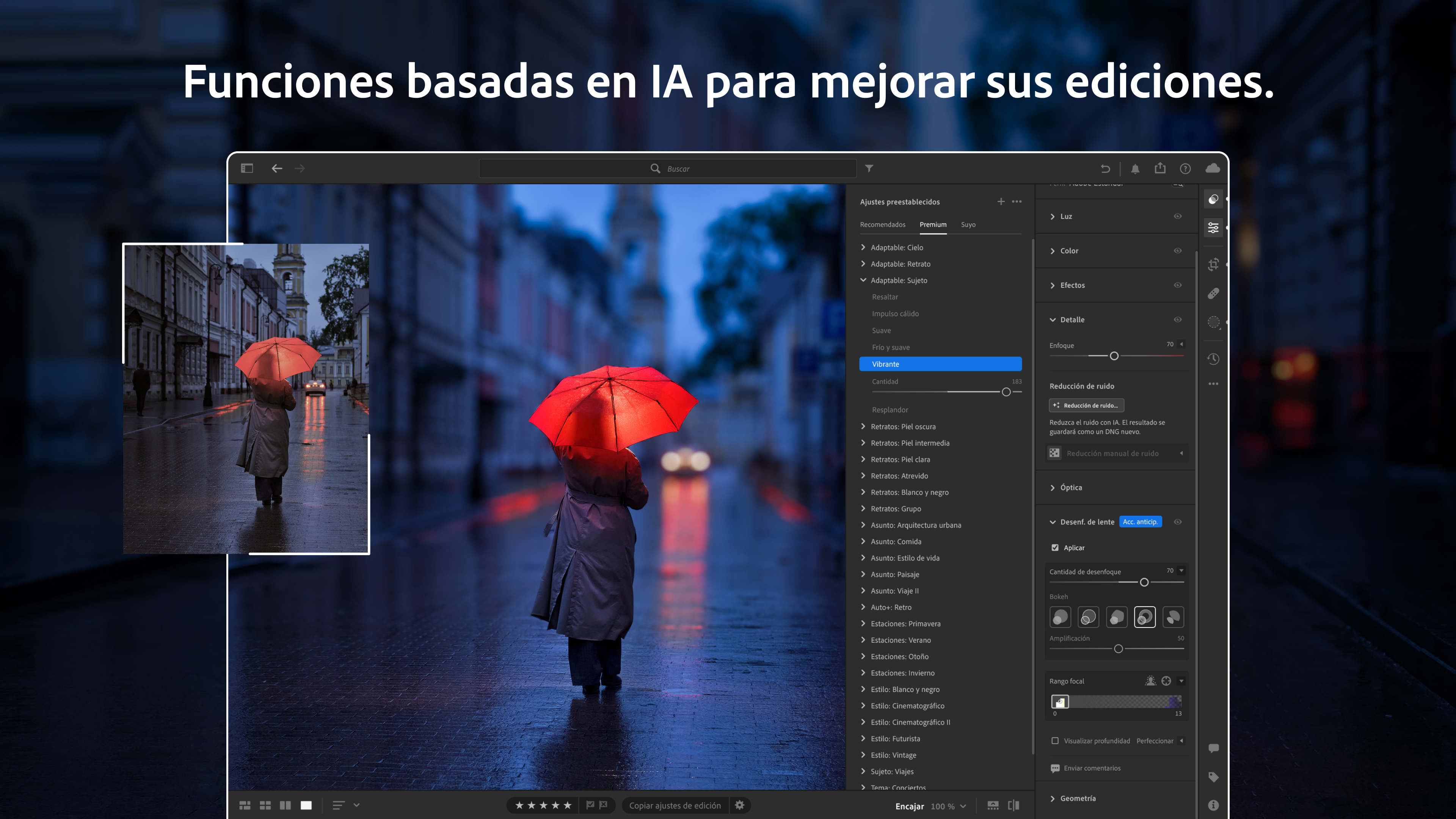 Captura de pantalla de Adobe Lightroom