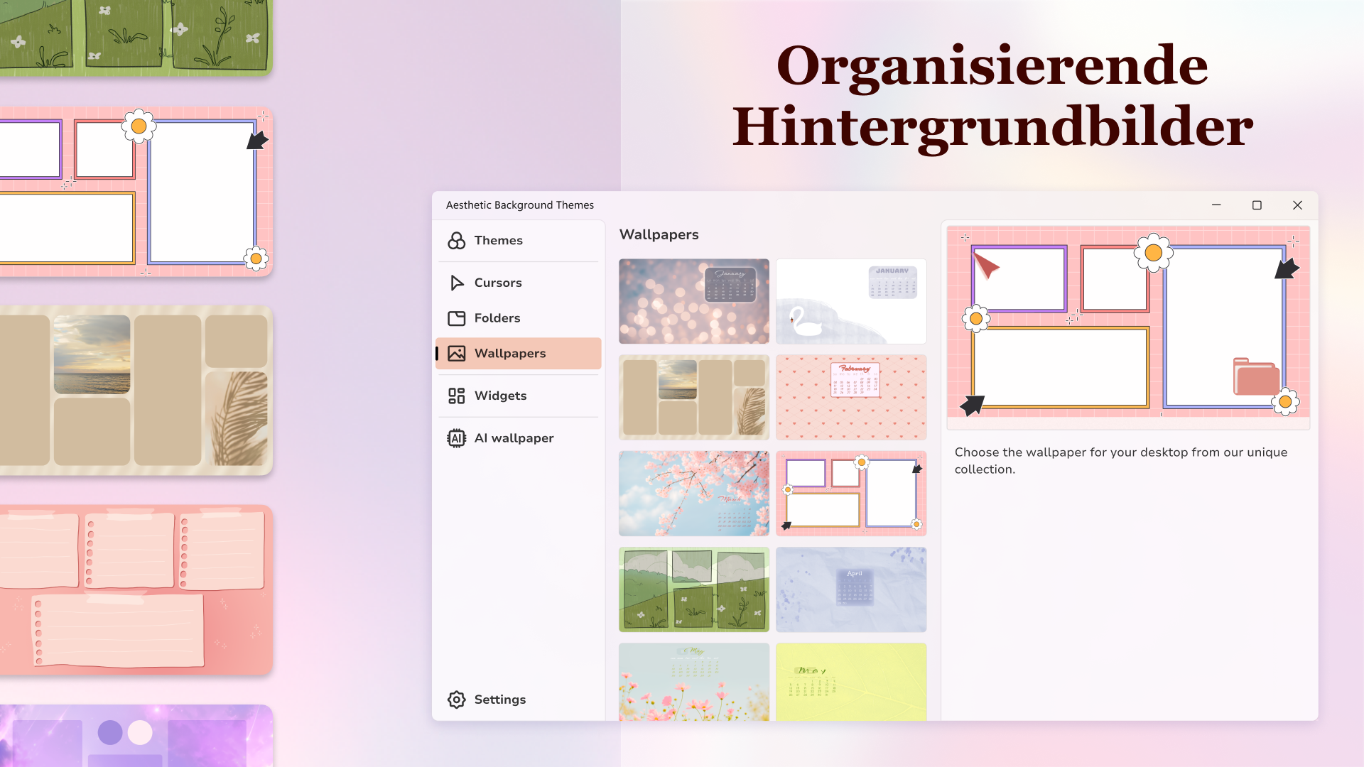 Desktop Anpassung - Widgets & Themen Screenshot