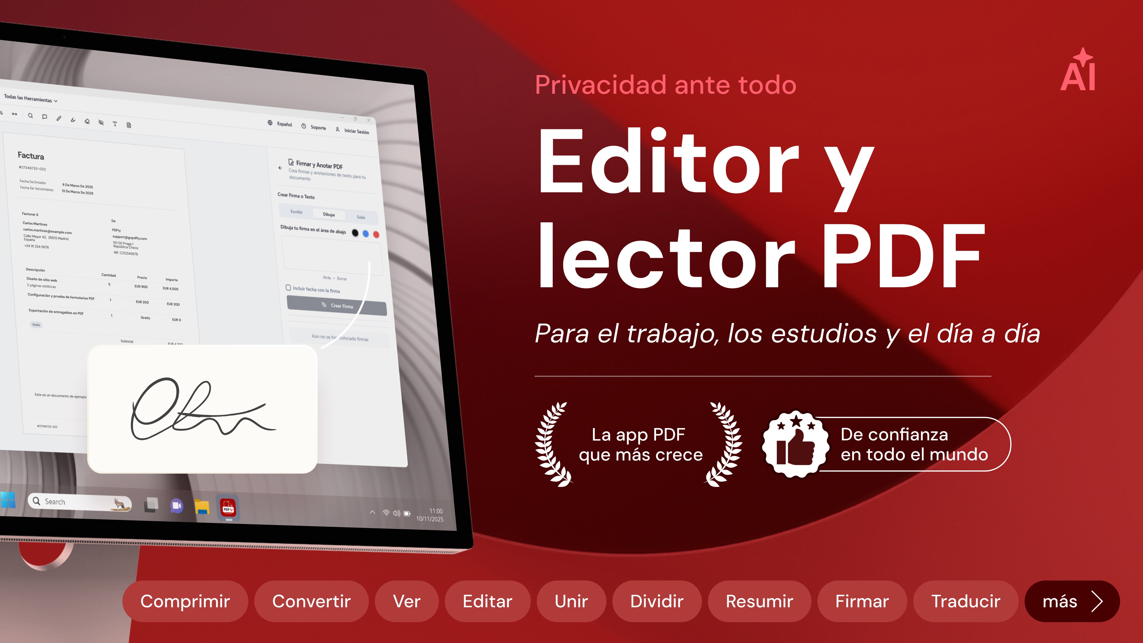 Captura de pantalla de PDFly - Editor PDF y Lector PDF