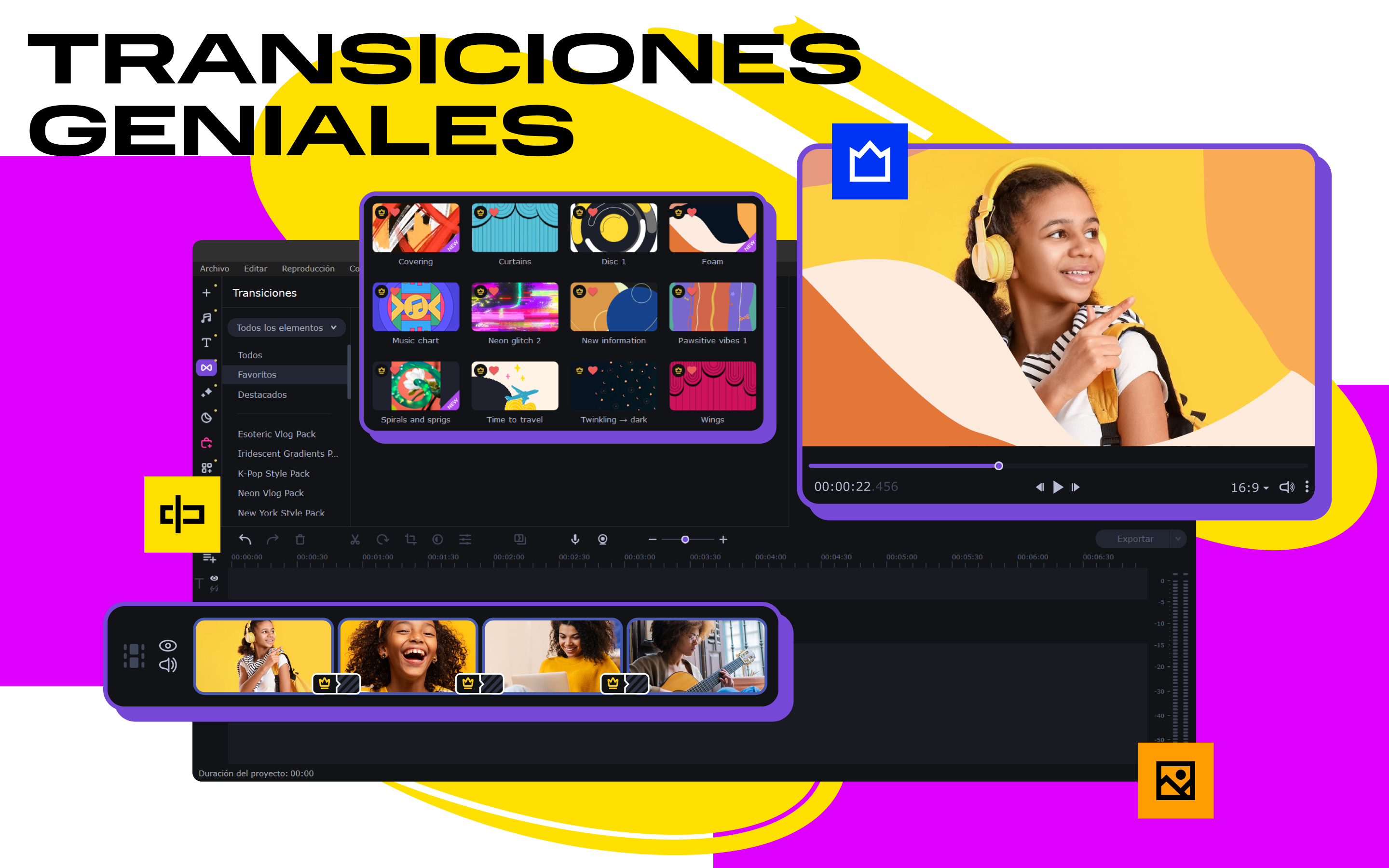 Captura de pantalla de Movavi Slideshow Maker