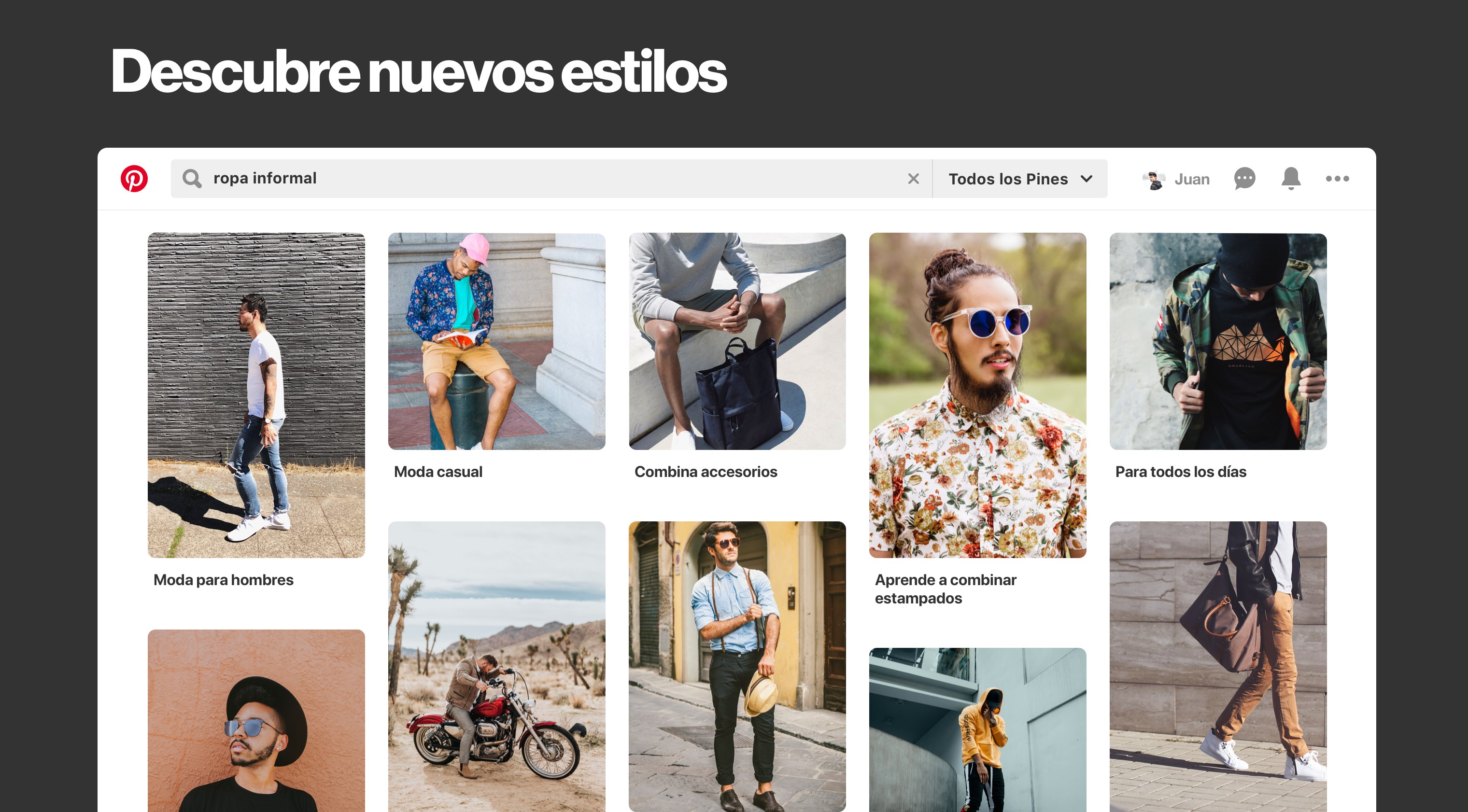 Captura de pantalla de Pinterest