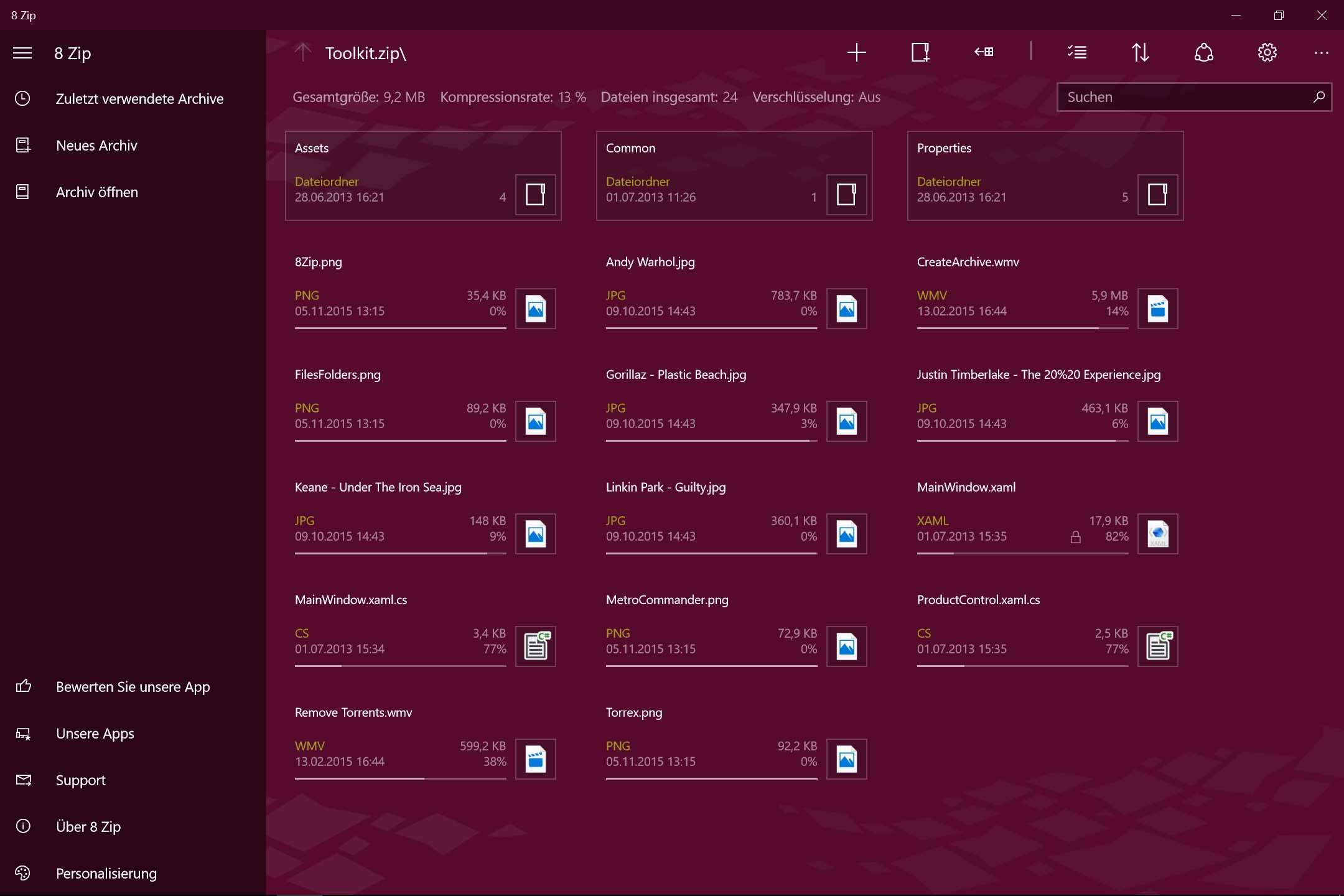 8 Zip Pro - advanced archiver. Create, unpack and encrypt. Screenshot