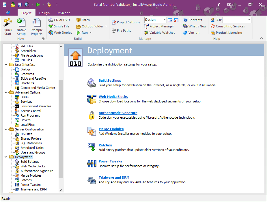 InstallAware Studio Admin screenshot