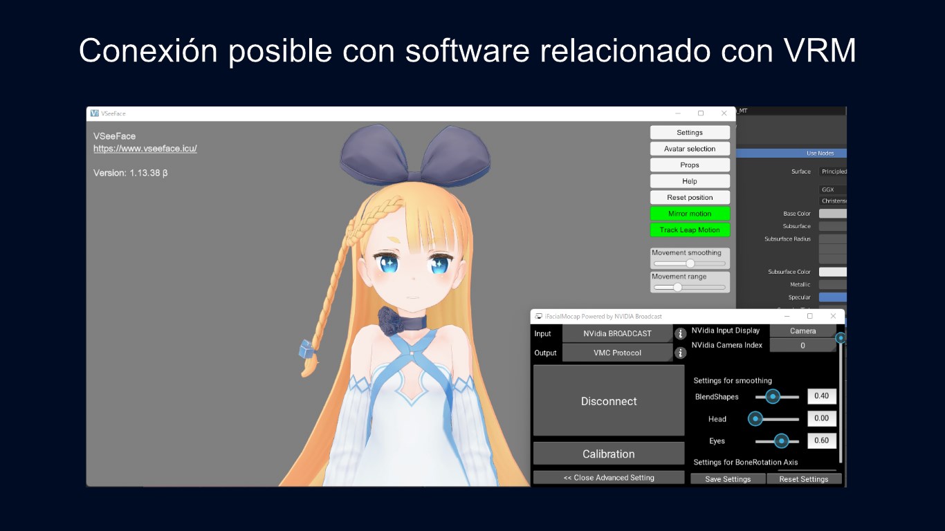 Captura de pantalla de iFacialMocap Powered by NVIDIA Broadcast