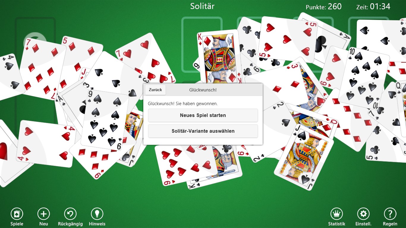 Solitär. Screenshot