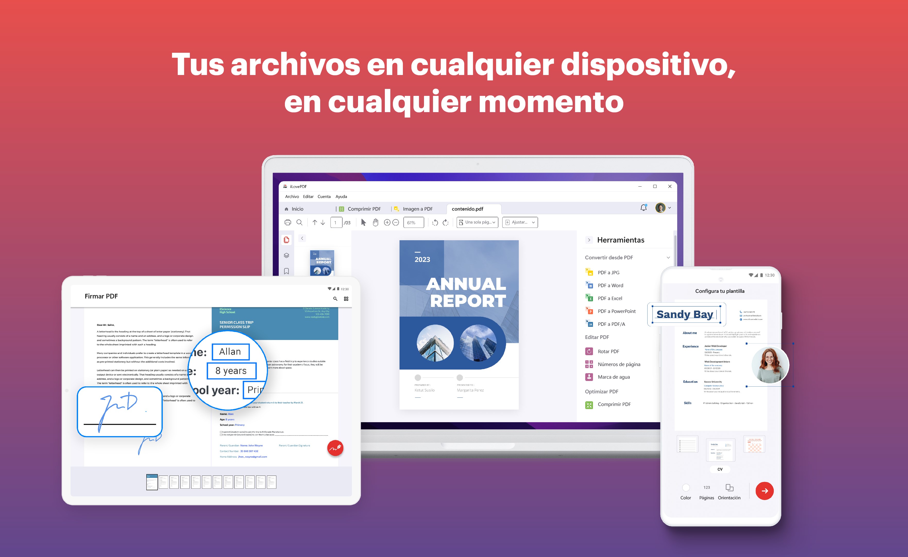 Captura de pantalla de iLovePDF: Editor PDF y Lector PDF
