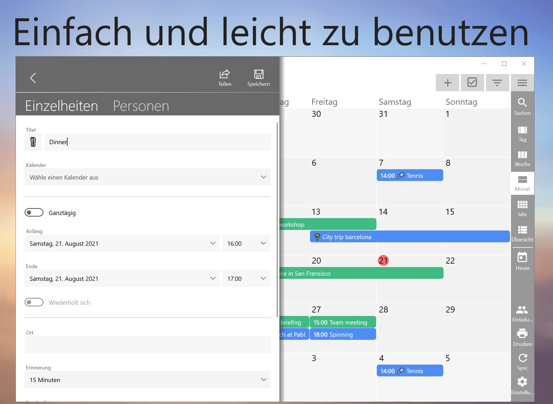 One Calendar Screenshot
