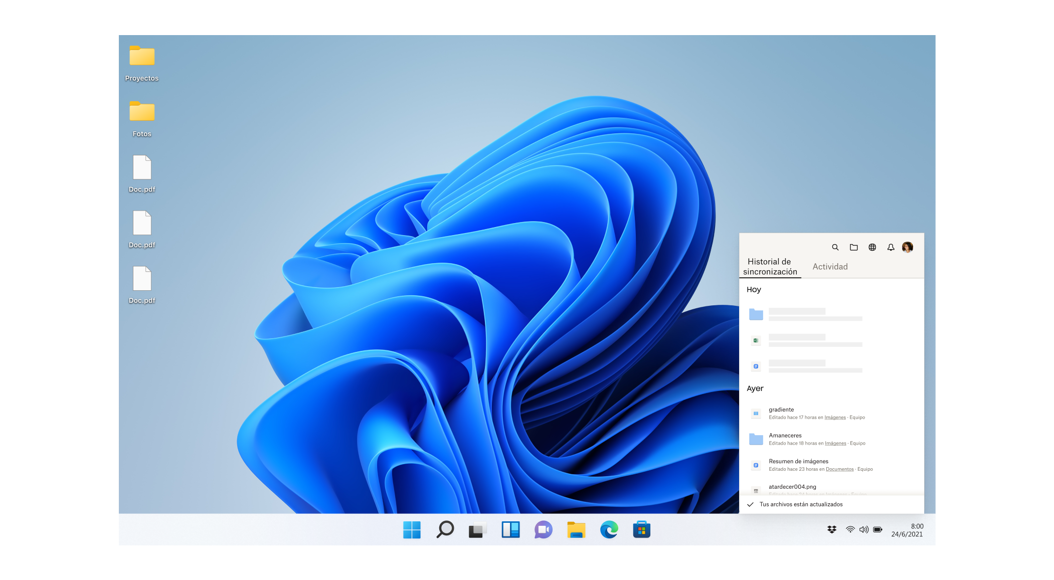 Captura de pantalla de Dropbox