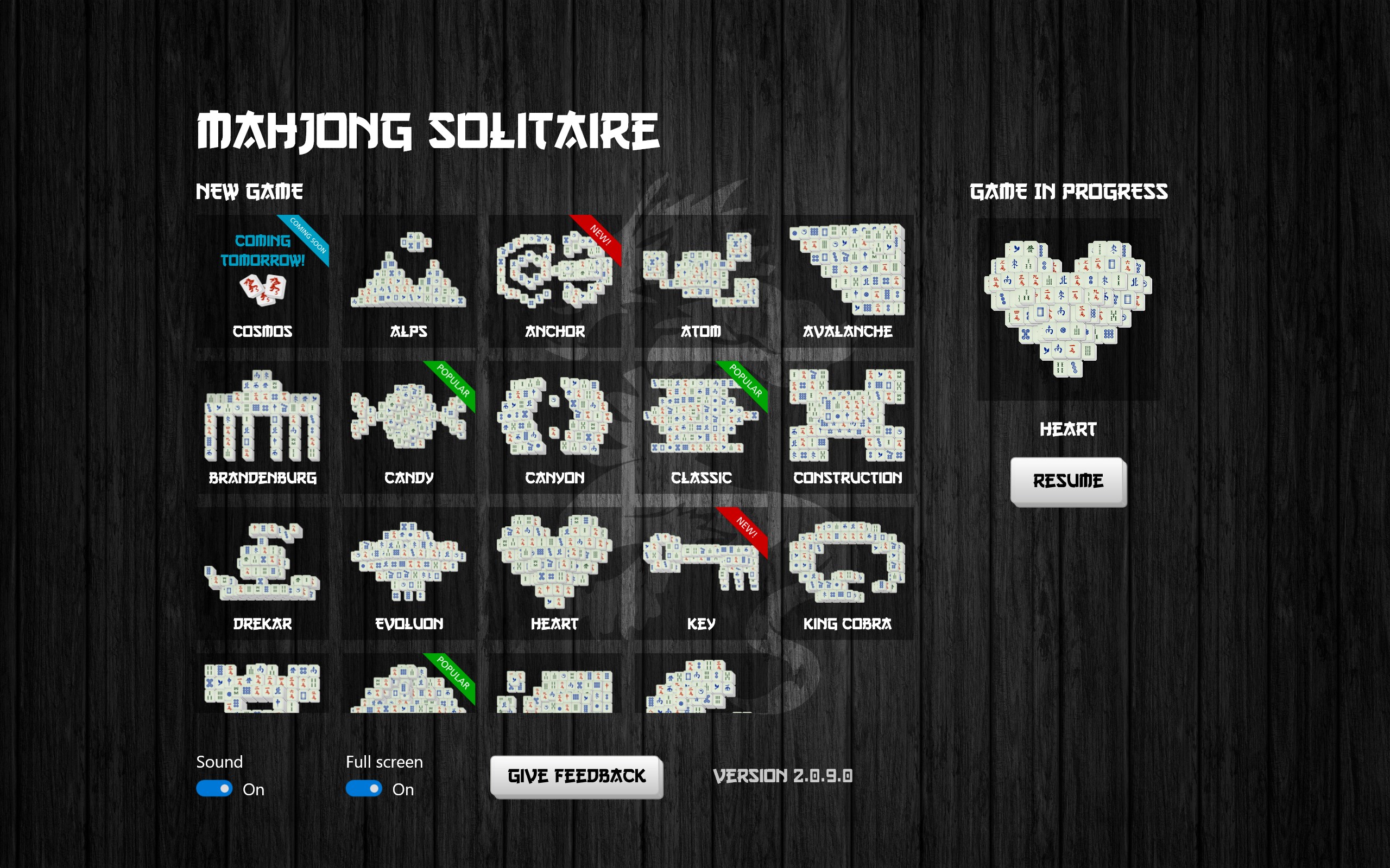 Mahjong Solitair screenshot