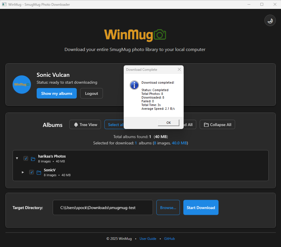 Captura de pantalla de WinMug