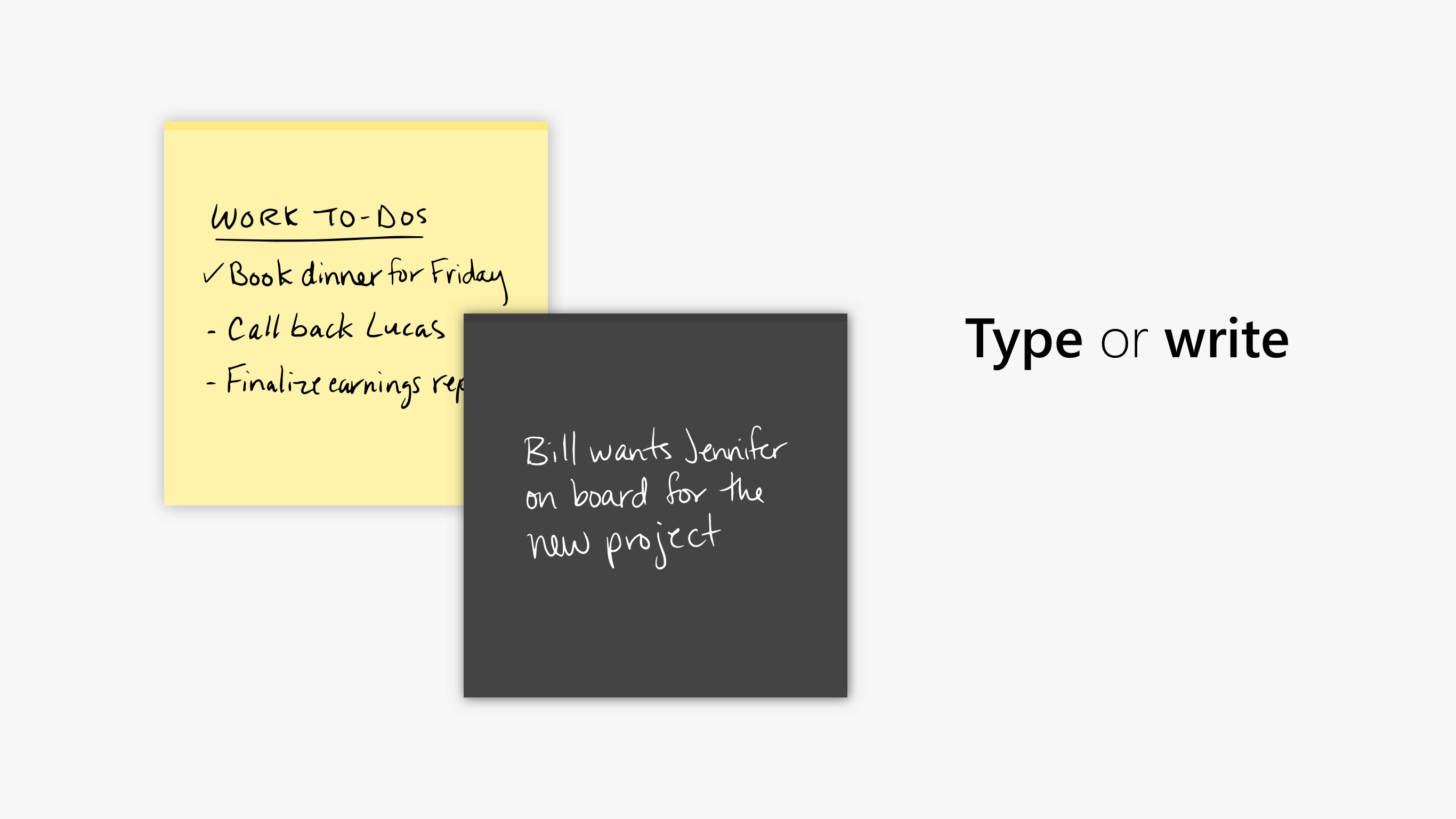 Captura de pantalla de Microsoft Sticky Notes