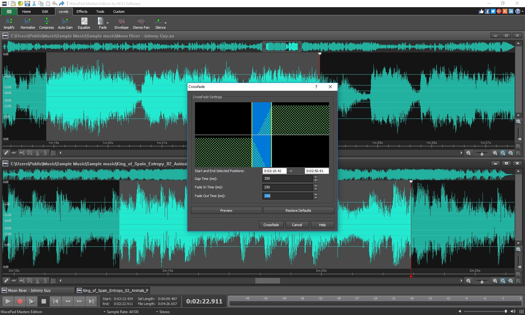 Captura de pantalla de WavePad