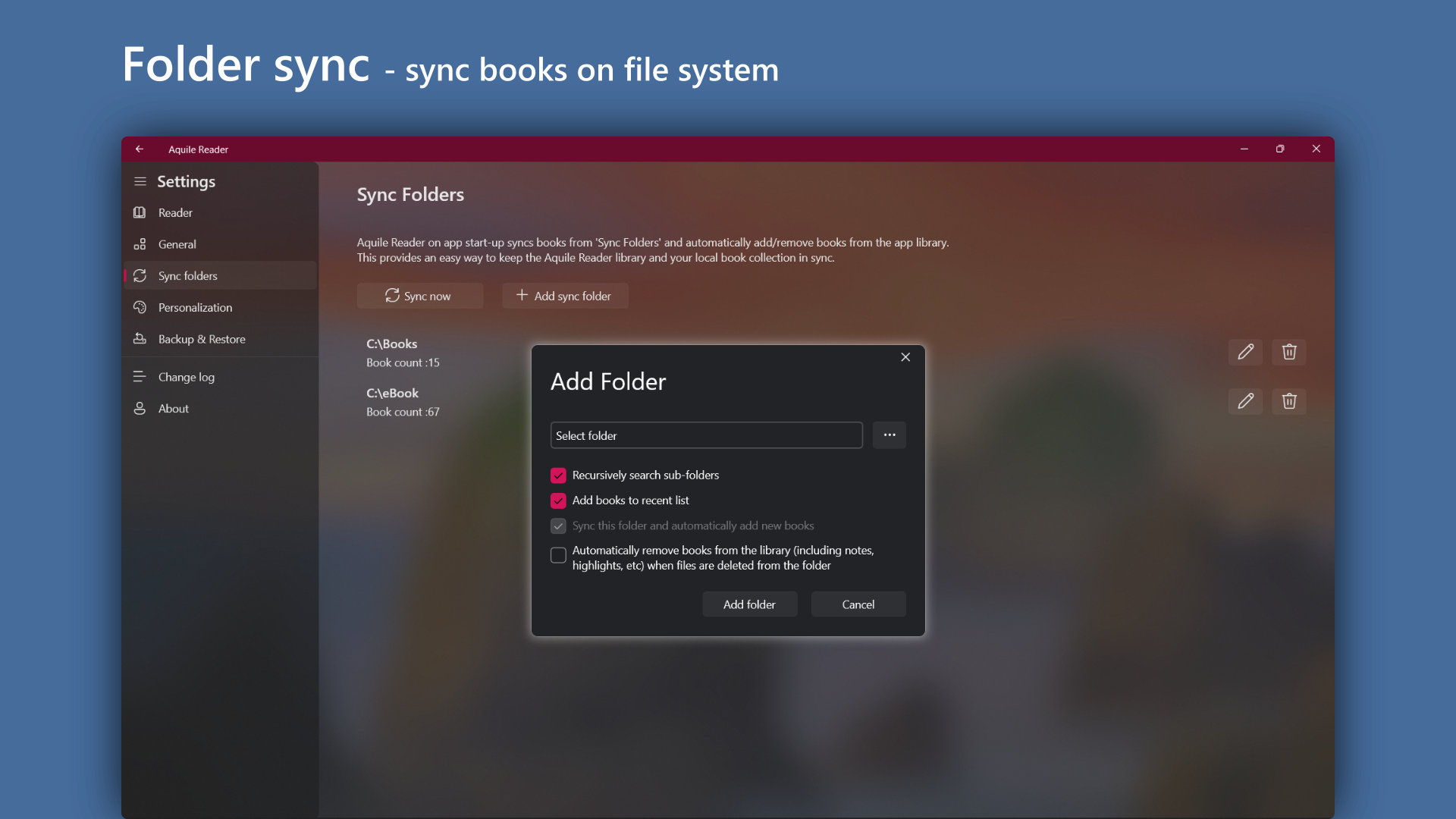 Aquile Reader - Epub Pdf - Modern ebook reader Screenshot