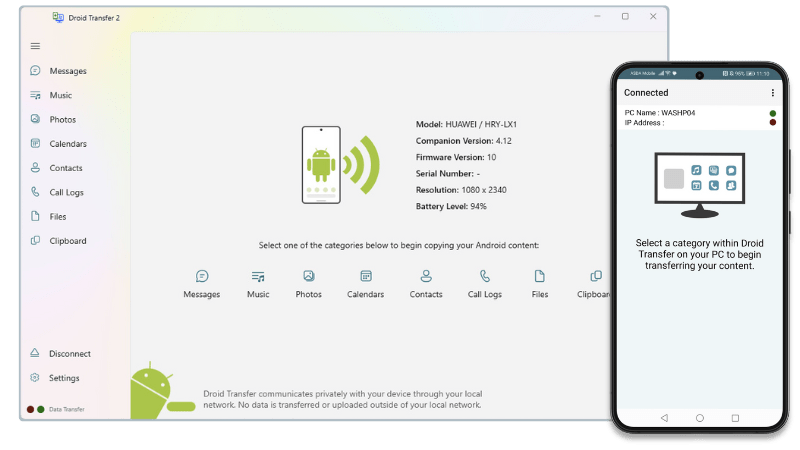 Droid Transfer screenshot