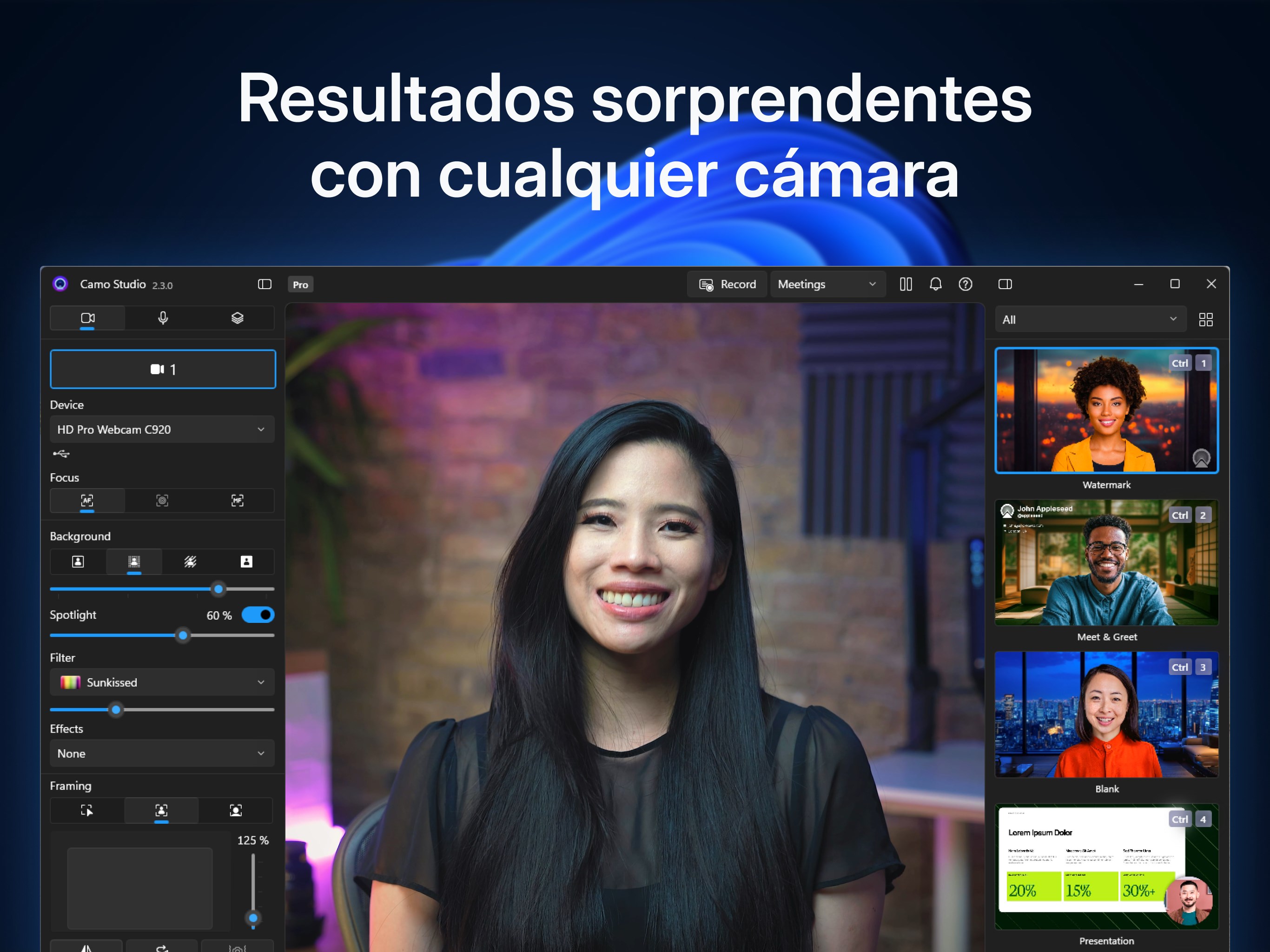 Captura de pantalla de Camo Studio