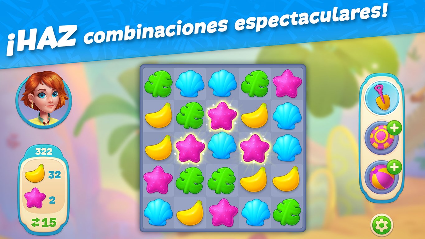Captura de pantalla de Hawaii Match-3 Mania: House Decorating Game