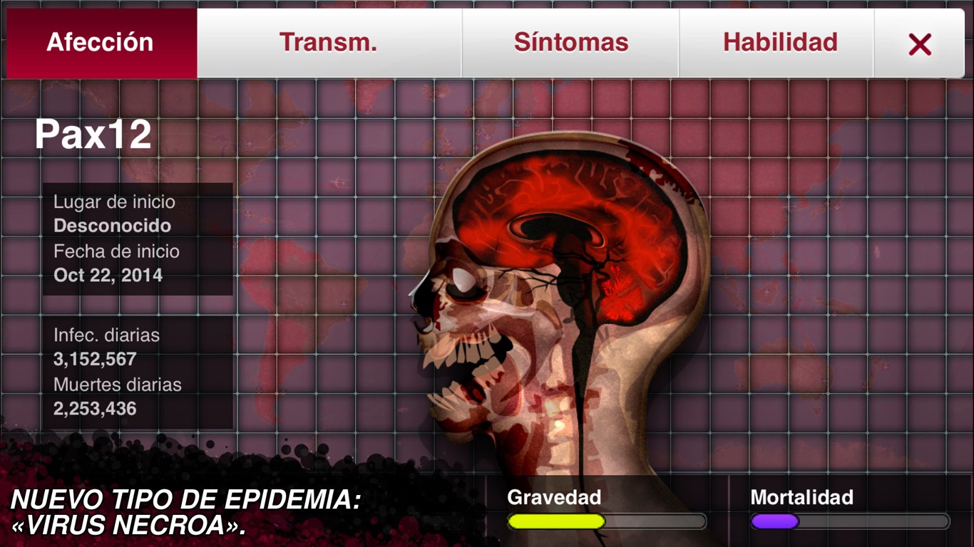 Captura de pantalla de Plague Inc.