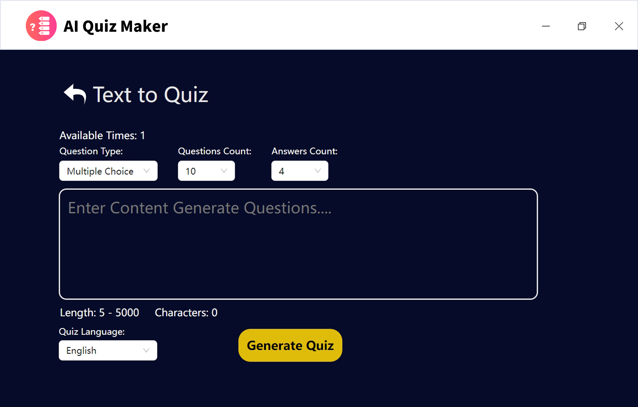 AI-Quiz-Maker Screenshot