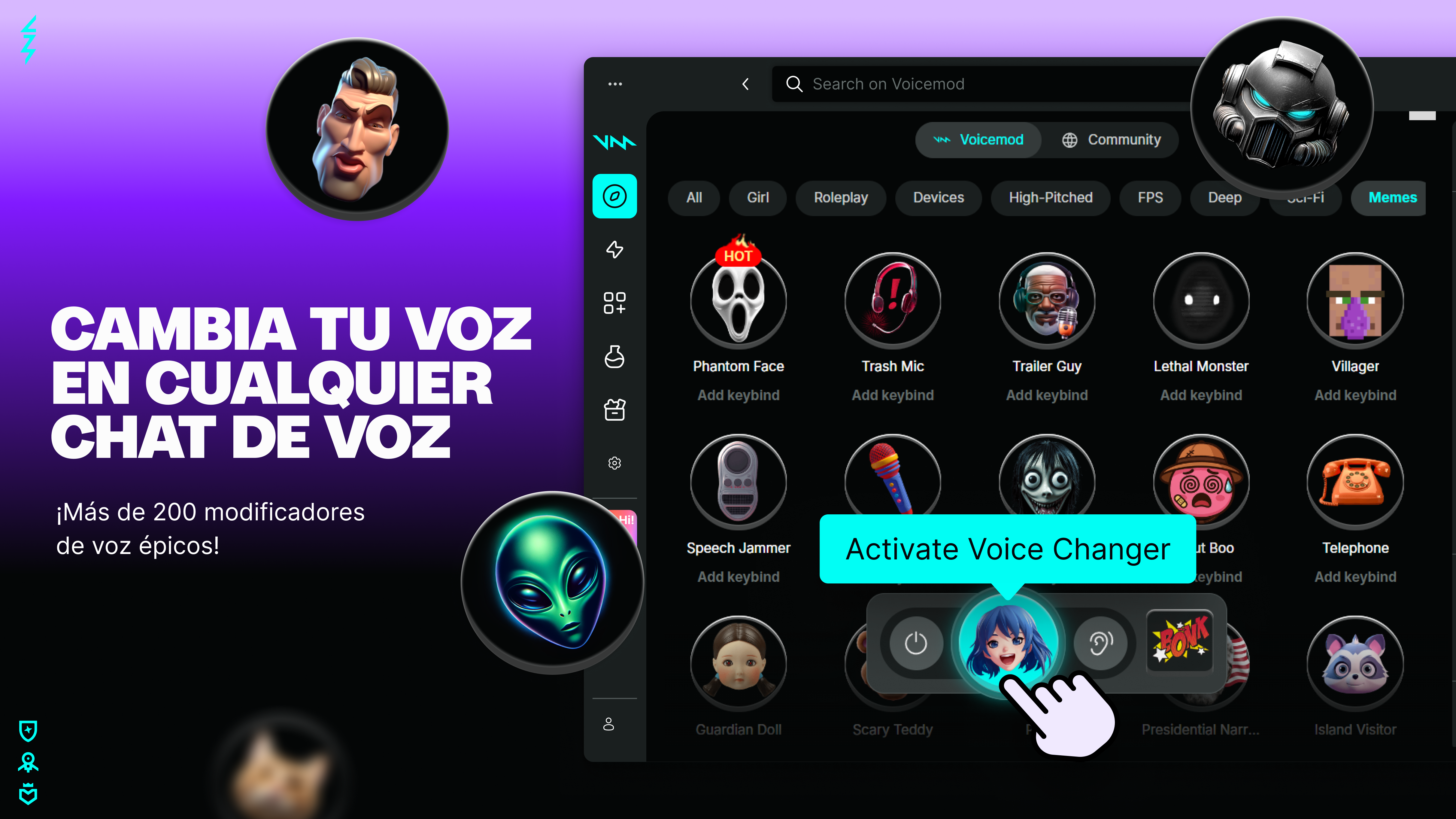 Captura de pantalla de Voicemod