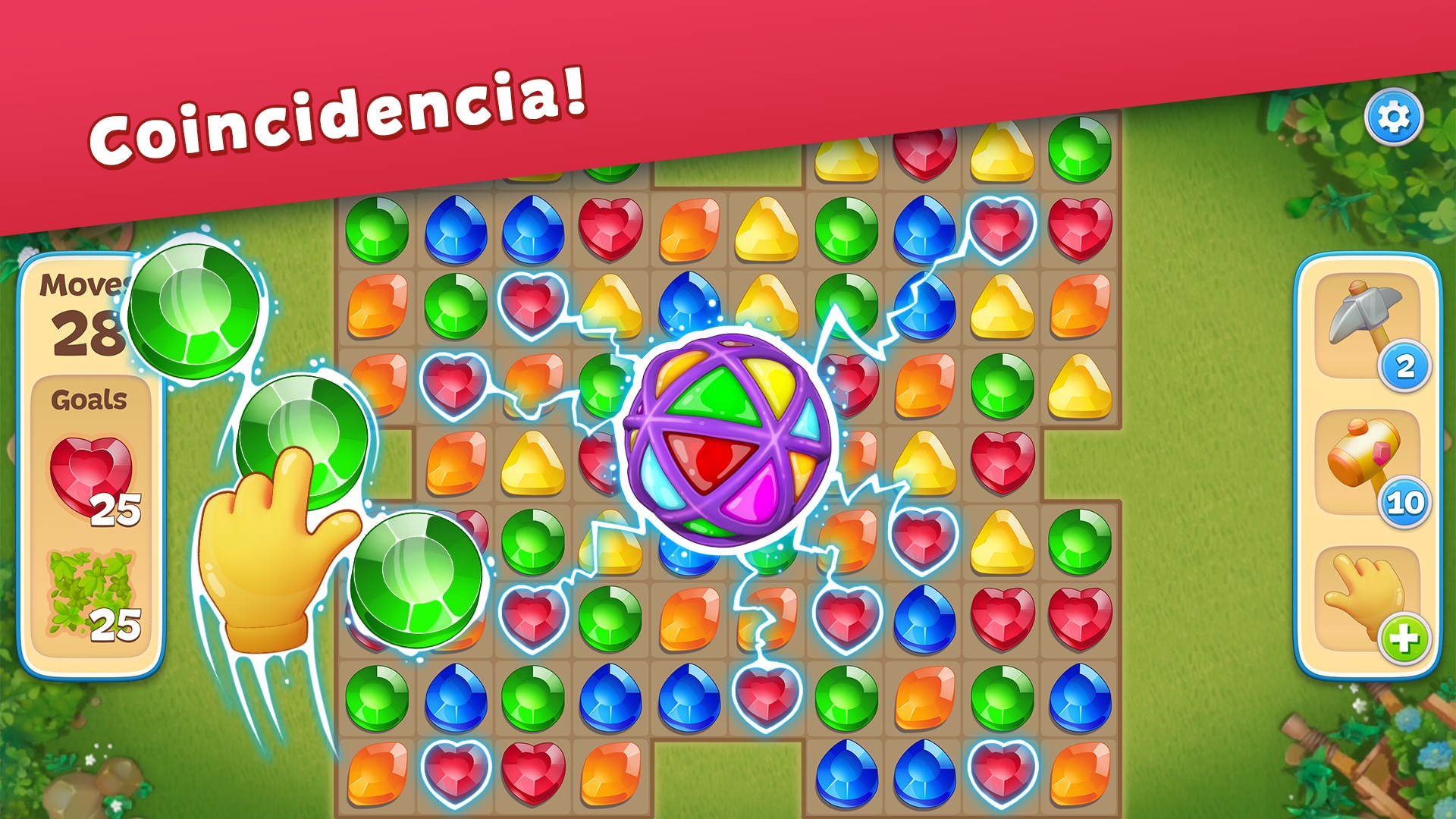 Captura de pantalla de Gem Valley Match 3: juego de combinar gemas
