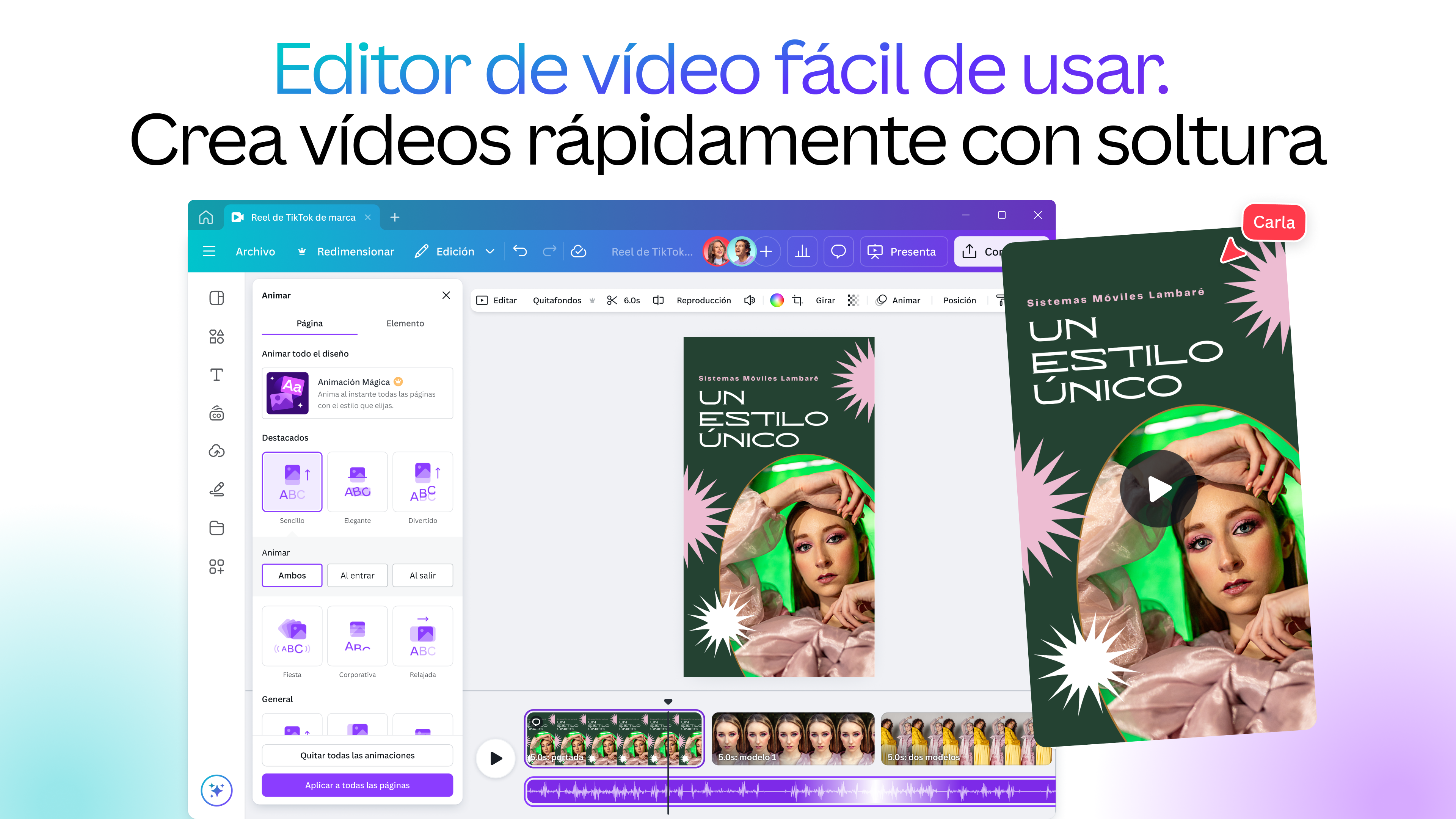 Captura de pantalla de Canva
