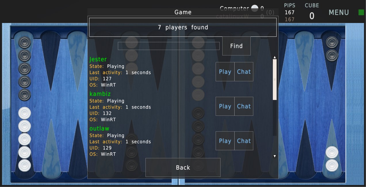 Captura de pantalla de Backgammon Reloaded