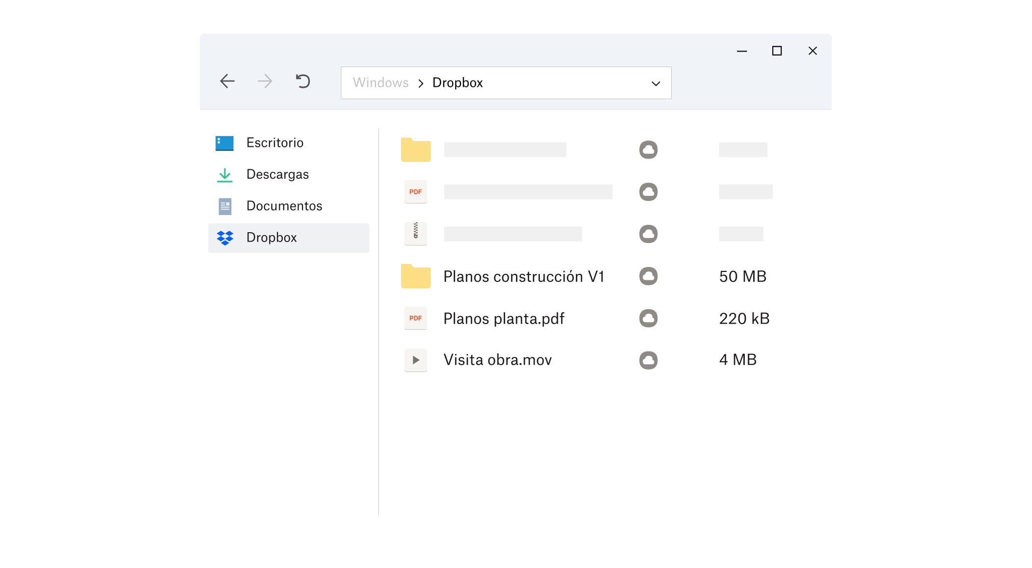 Captura de pantalla de Dropbox