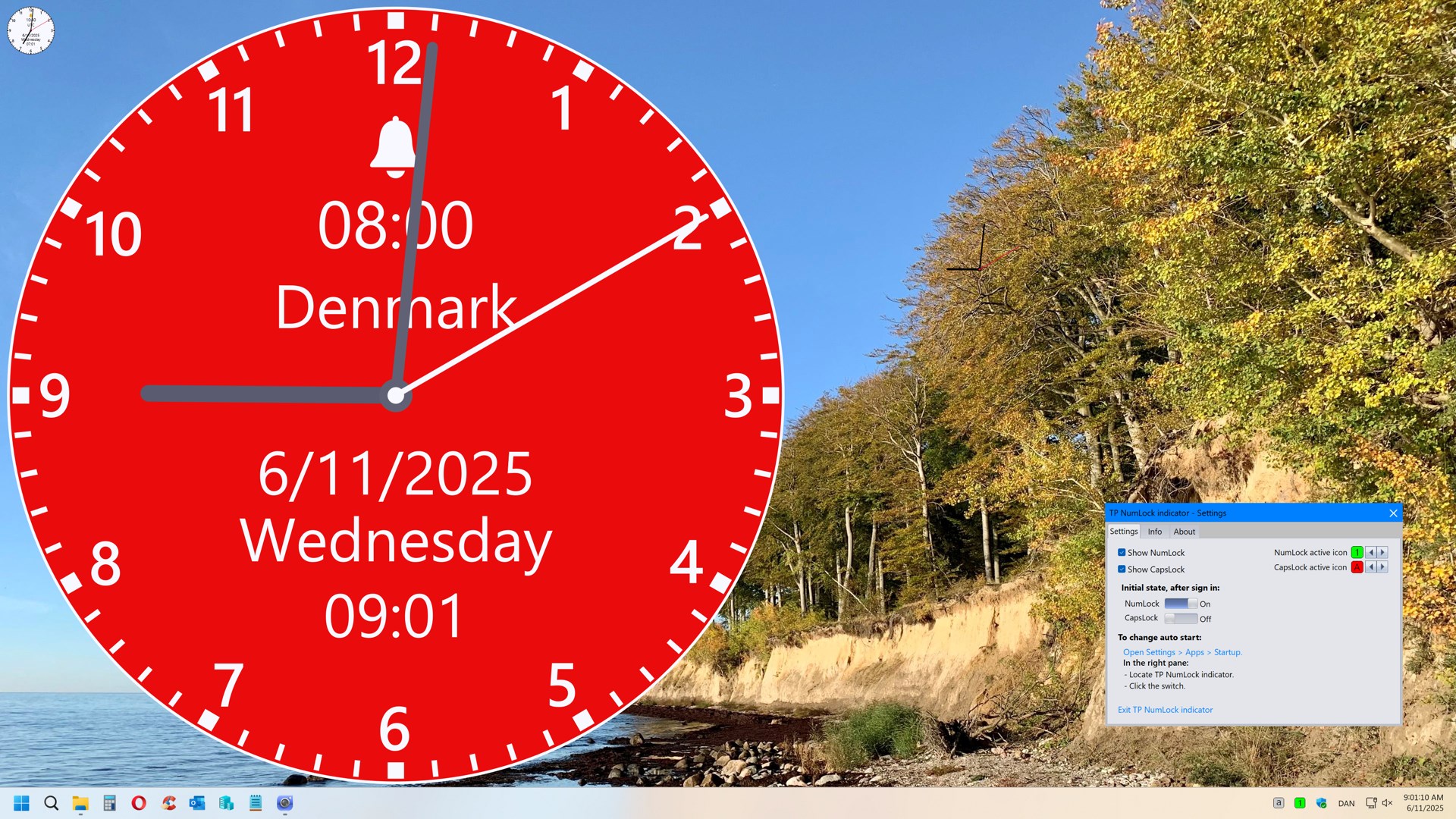 Captura de pantalla de TP Clock